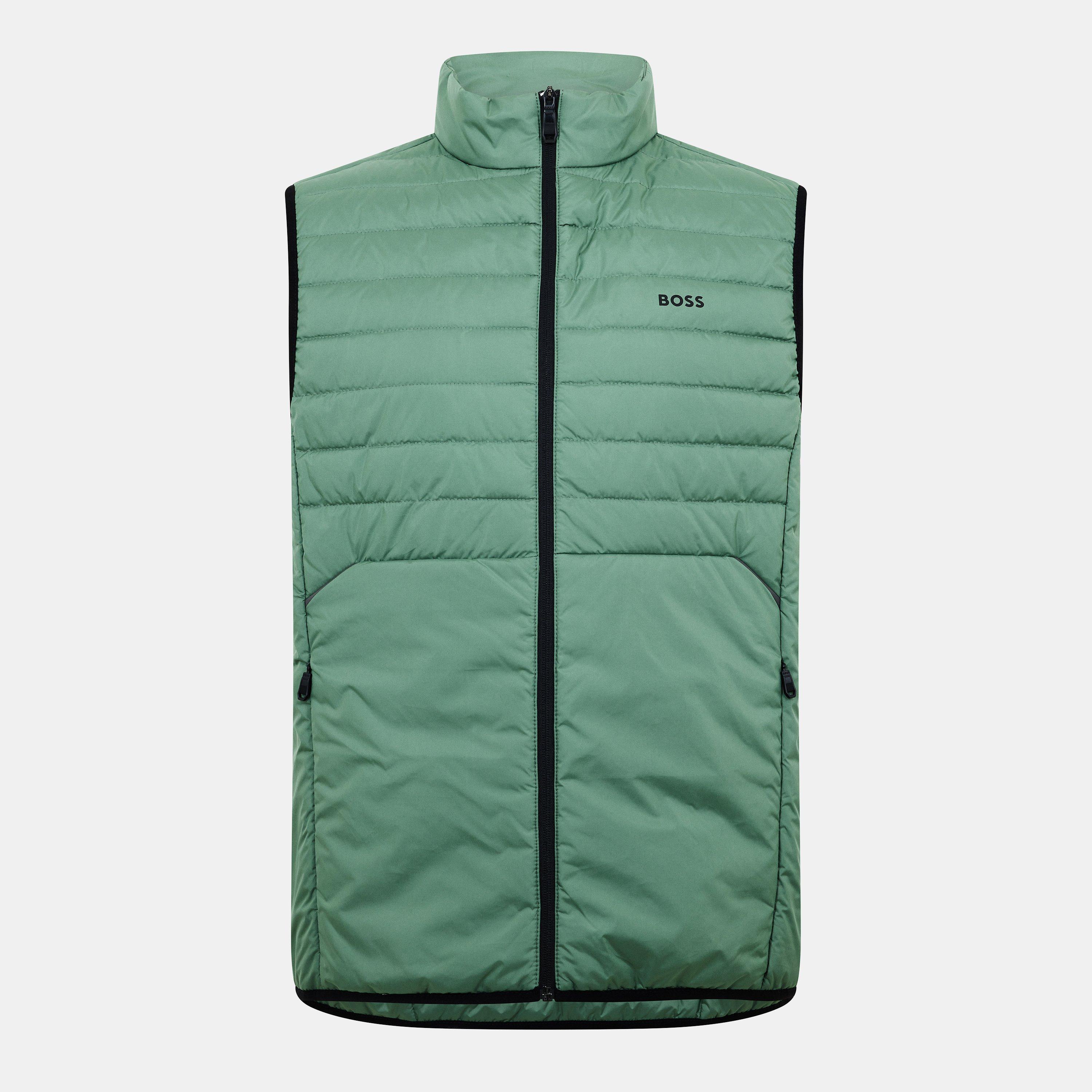 Boss Men's Urbanex Quilted Water Resistant Sleeveless Gilet - Open Green - L