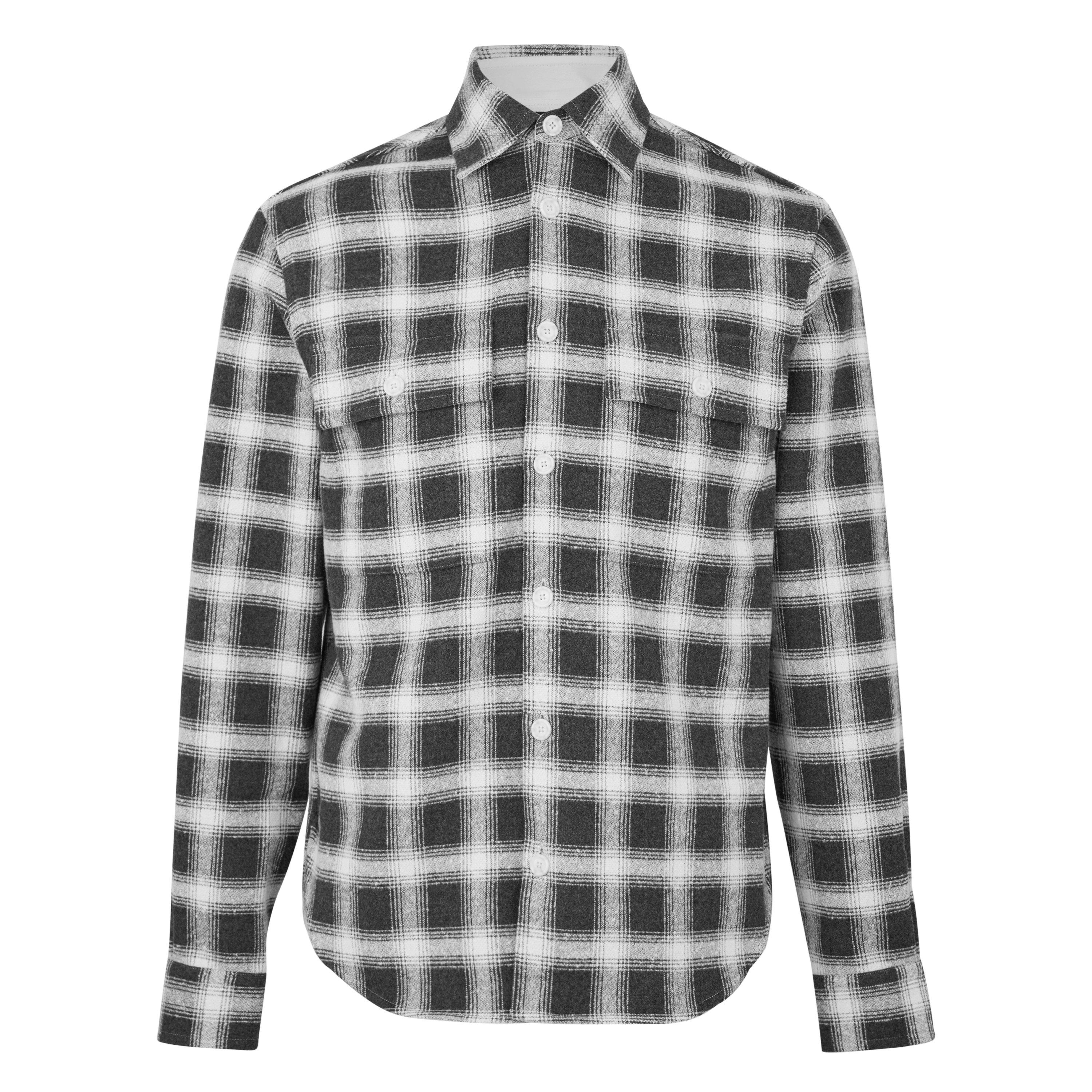 Open Grey 072 - Boss - Men's C Owen Flannel Check Long Sleeve Overshirt - 1