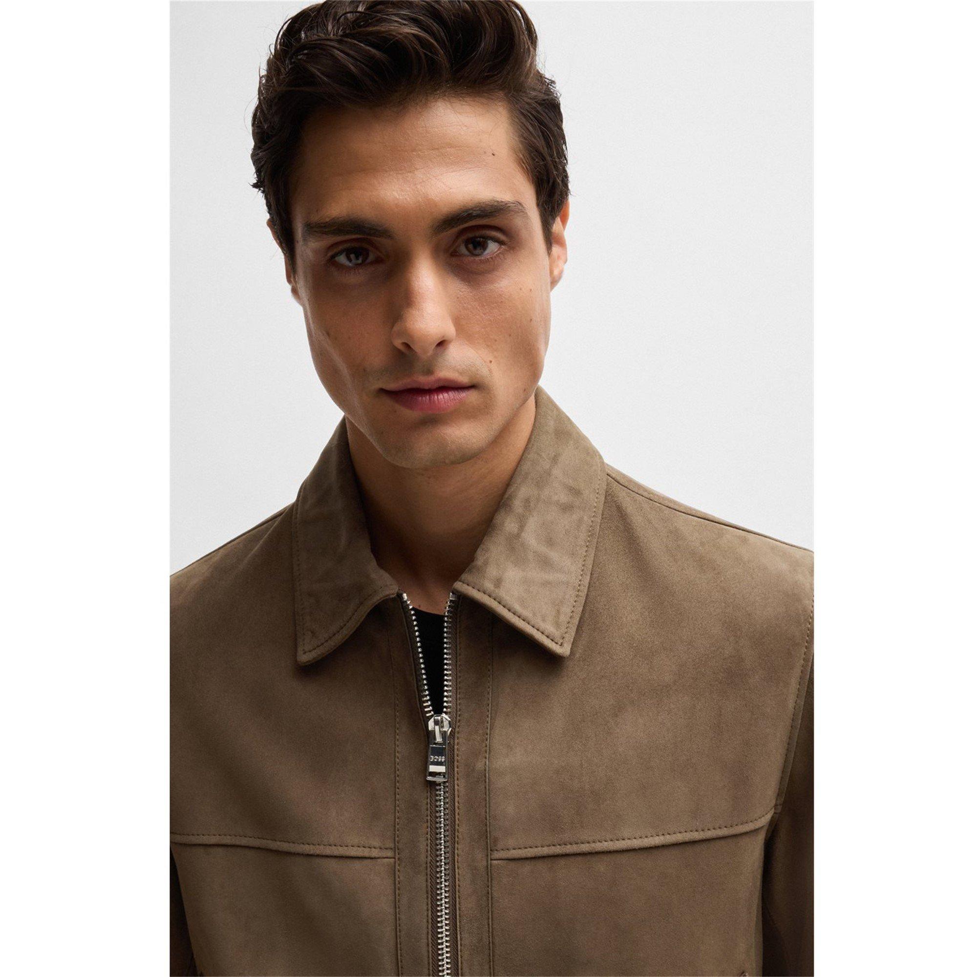 Open Green 361 - Boss - Men's H-Malbano5 Leather Jacket - 4