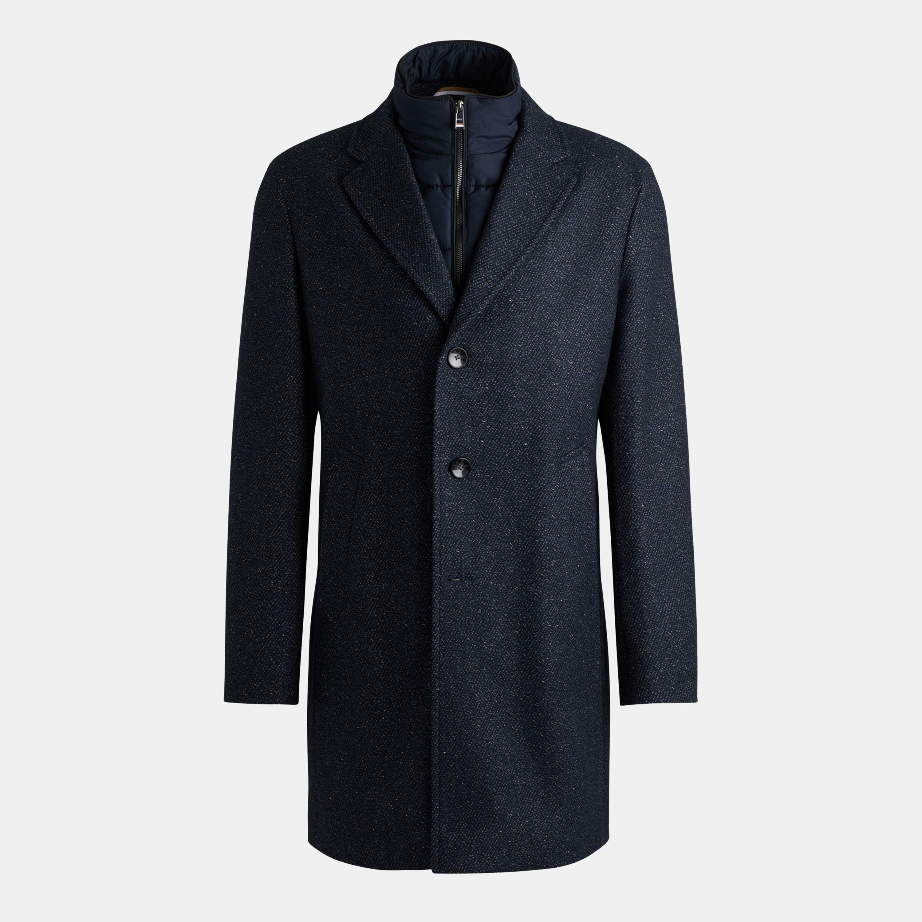 Dark Blue 404 - Boss - Men's H-Hyde-Bib-234 Black Structured Peacoat - 1
