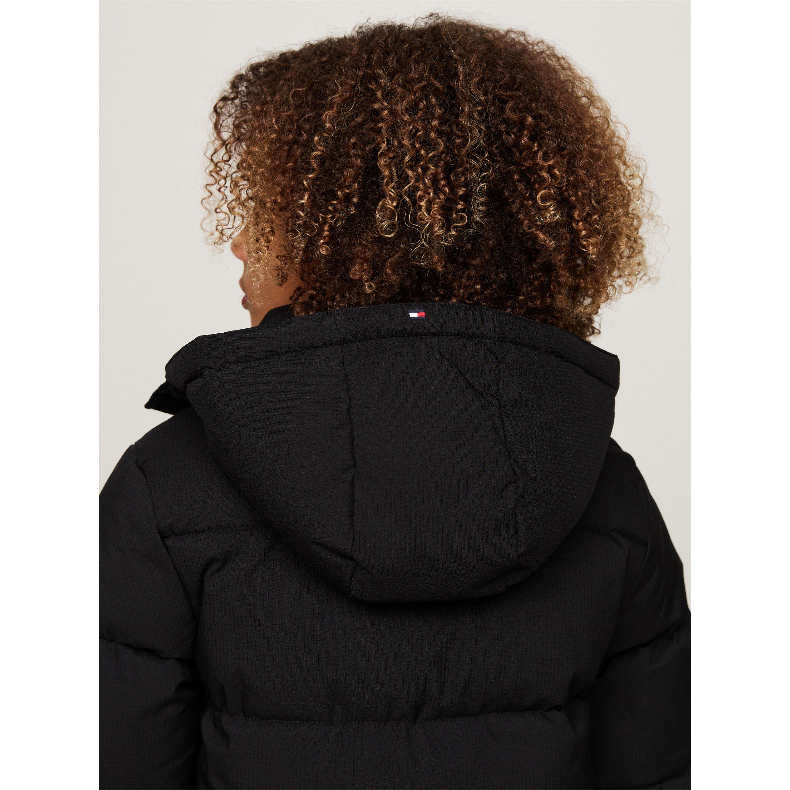 Zwarte BDS - Tommy Hilfiger - Kids' Recycled Polyester Long Sleeve Relaxed Fit Short Puffer Jacket - 3