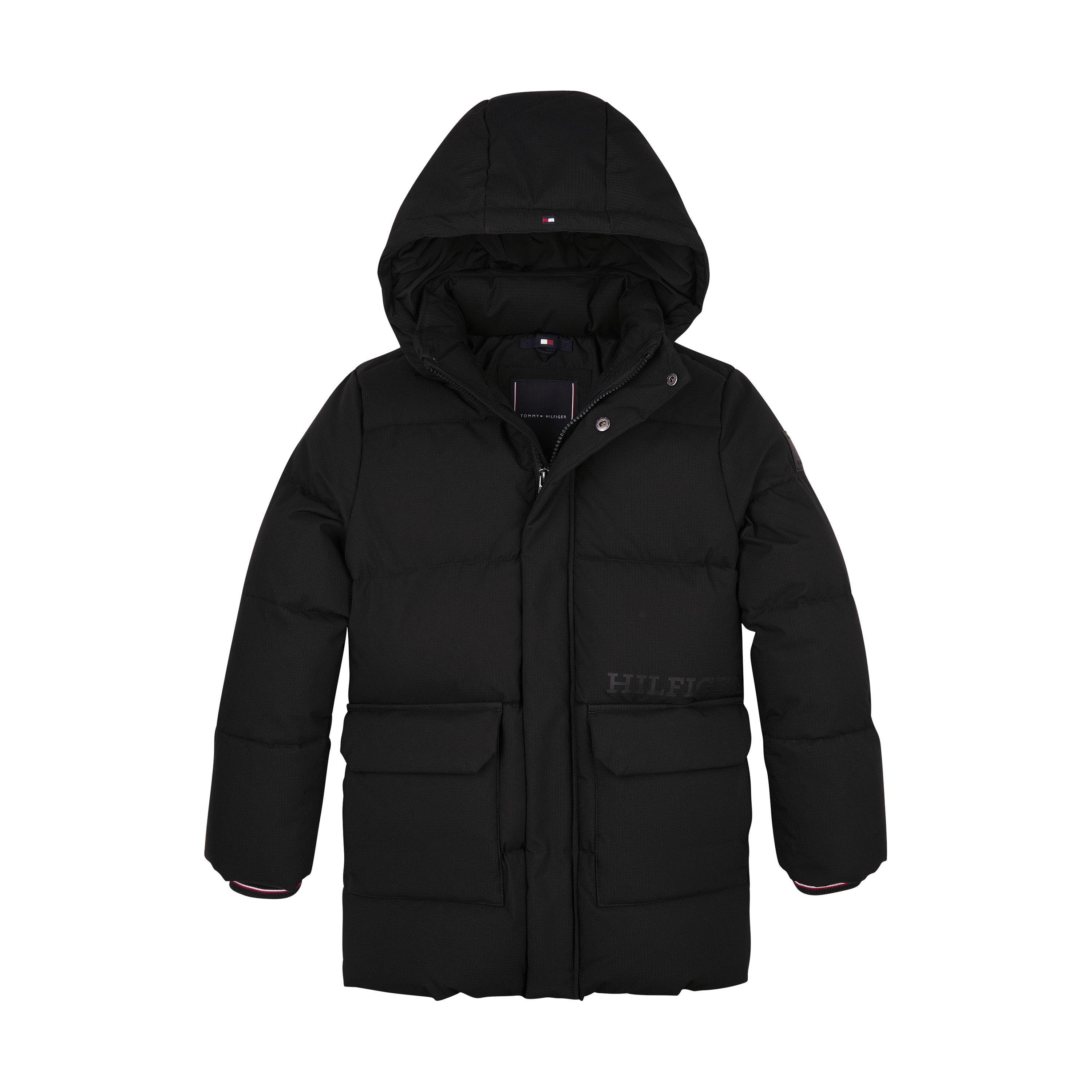 Black Tommy Hilfiger Canvas Down Jacket Tommy Hilfiger Puffer