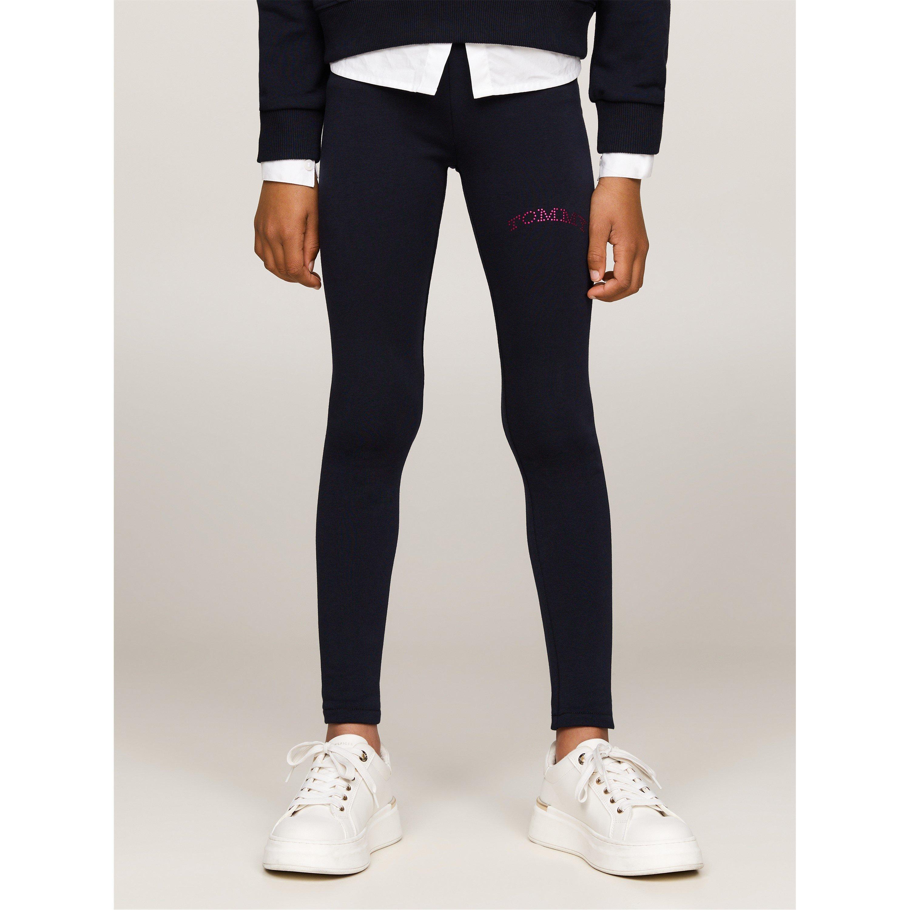 Tommy Hilfiger Girls Full-Length Foil Logo Leggings Junior - Desert Sky Dw5 - 14Y