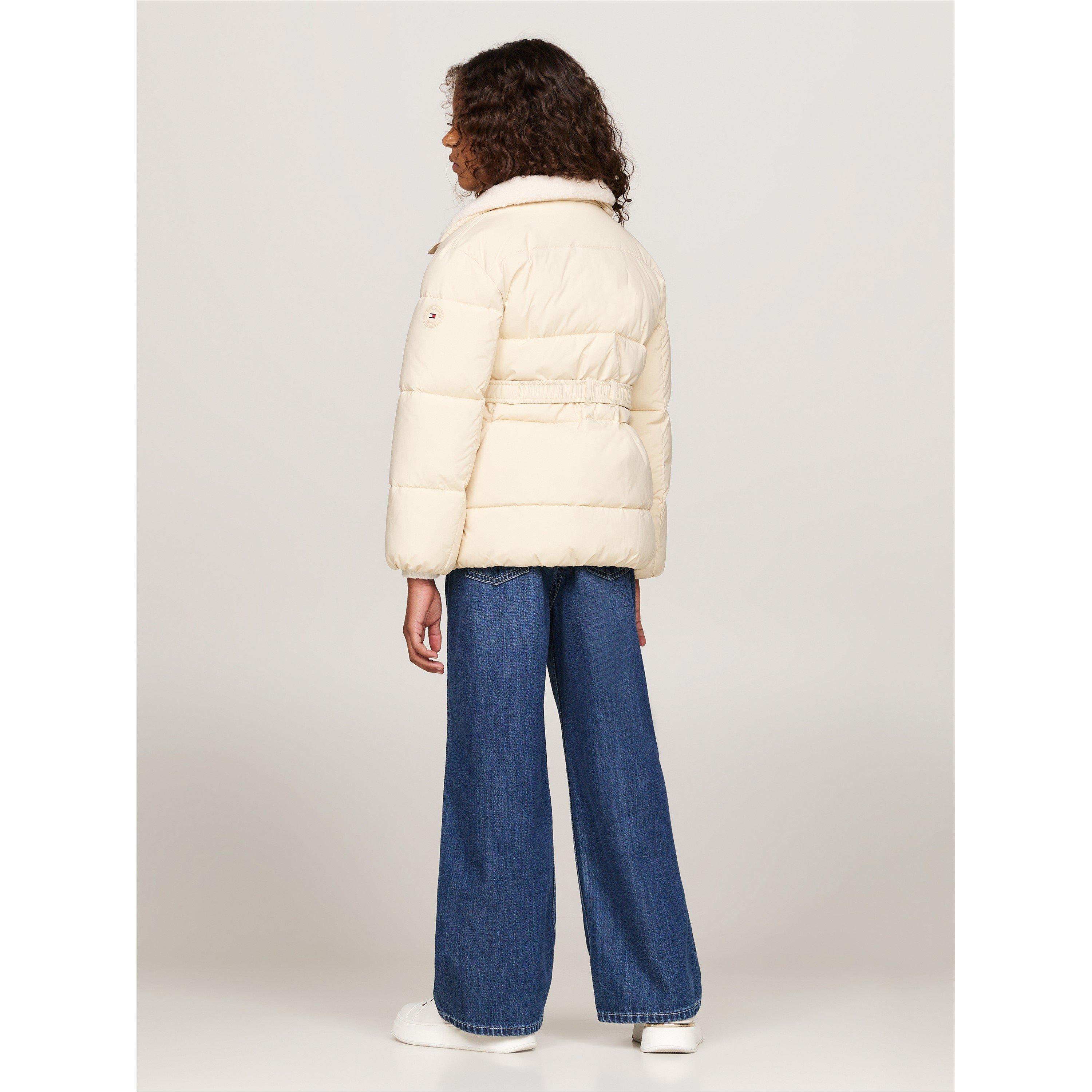 Ivory AEX - Tommy Hilfiger - Teddy Collar Belted Puffer Jacket - 4