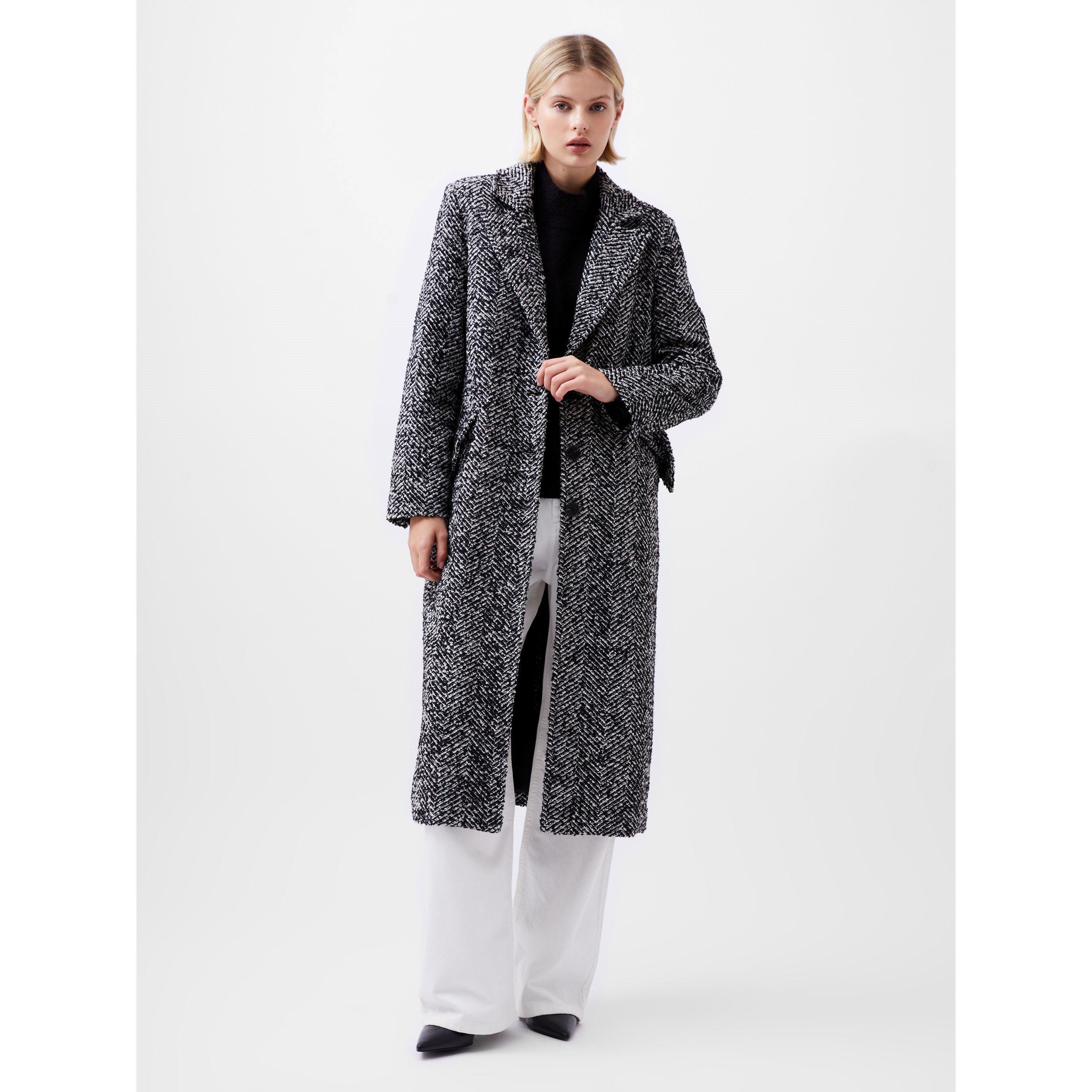 Black White - French Connection - Women's Chantelle Tailored Overcoat - 1