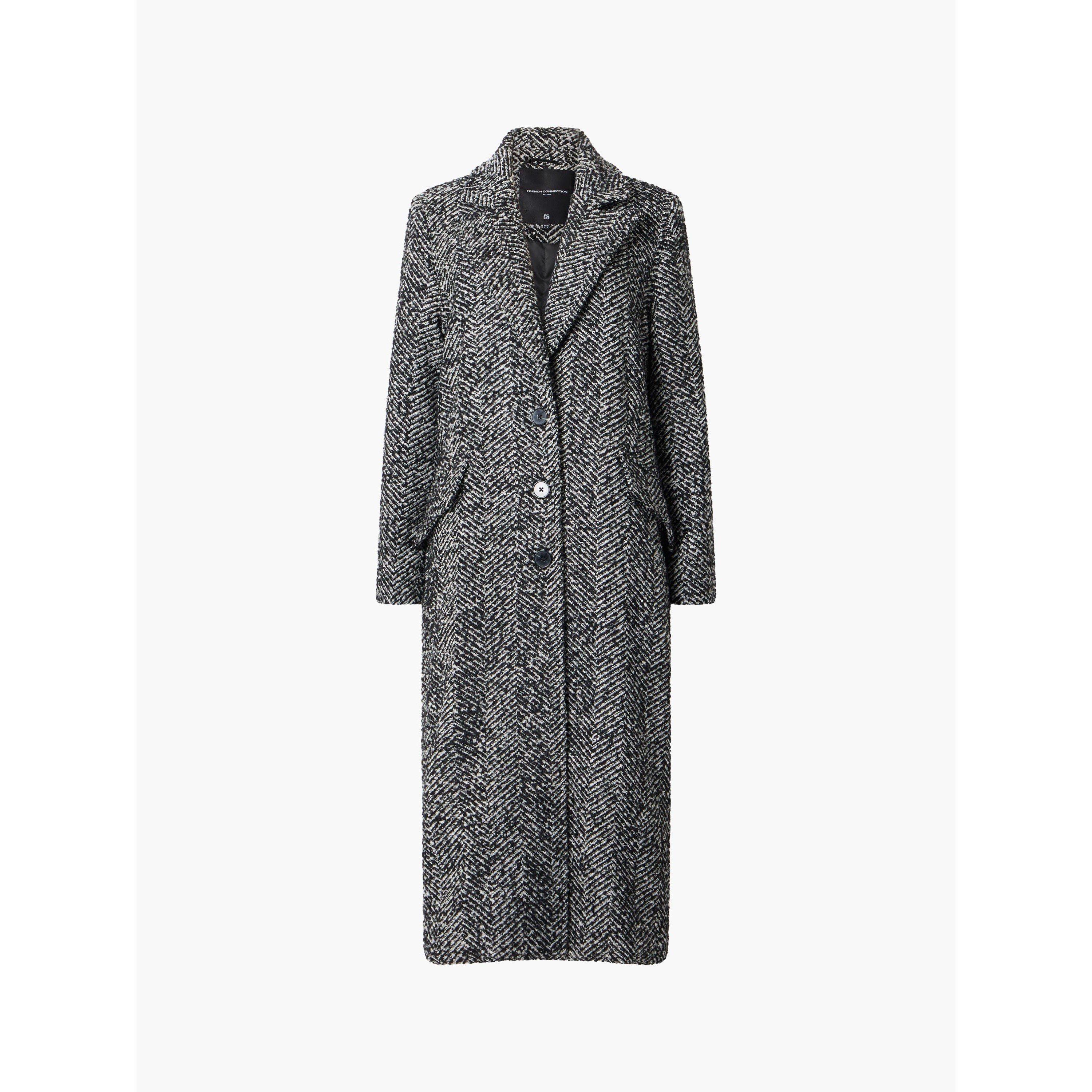 Black White - French Connection - Women's Chantelle Tailored Overcoat - 2