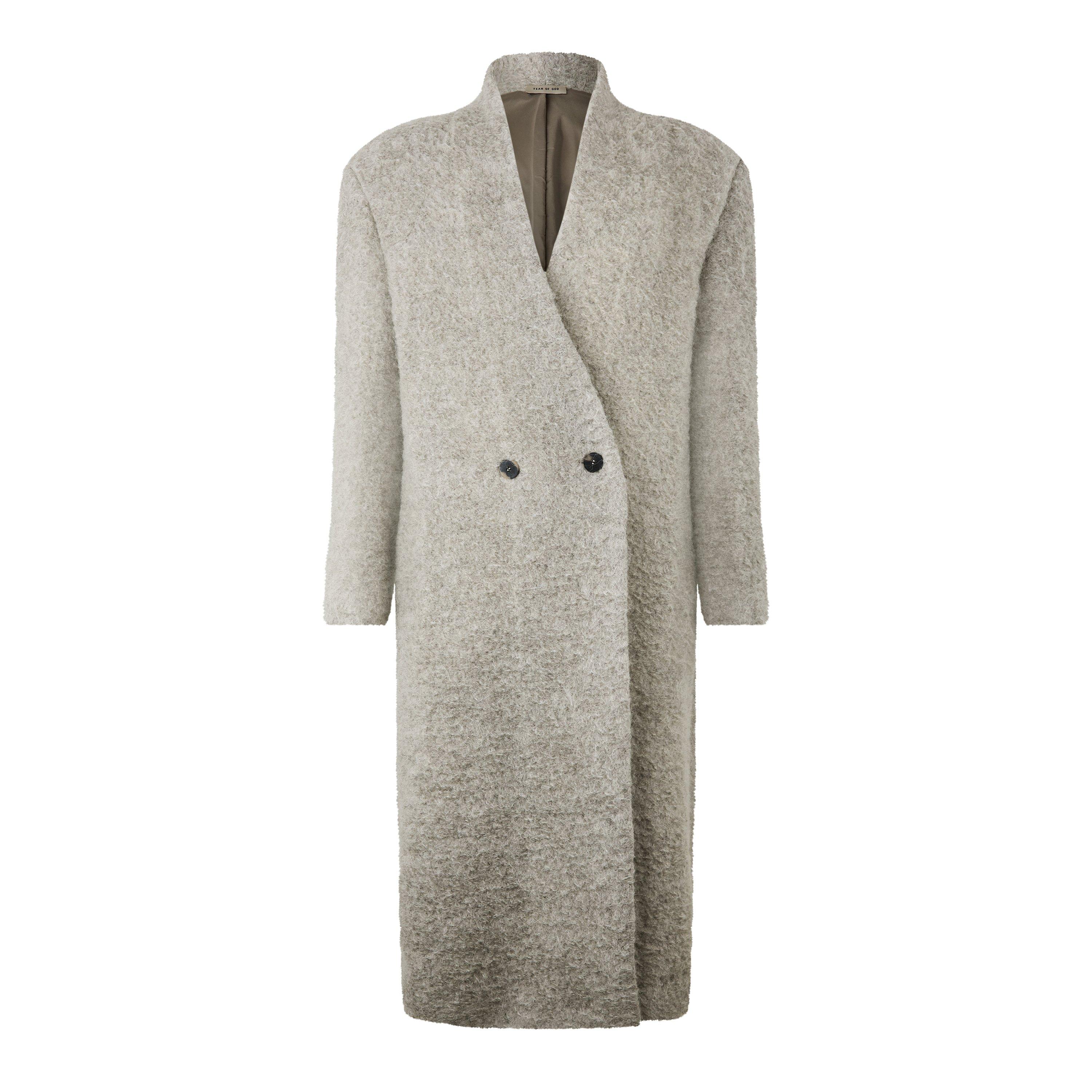 Paris Sky - Fear Of God - Men's Lapelless Wool Long Sleeve Double-Breasted Oversized Fit Overcoat - 5