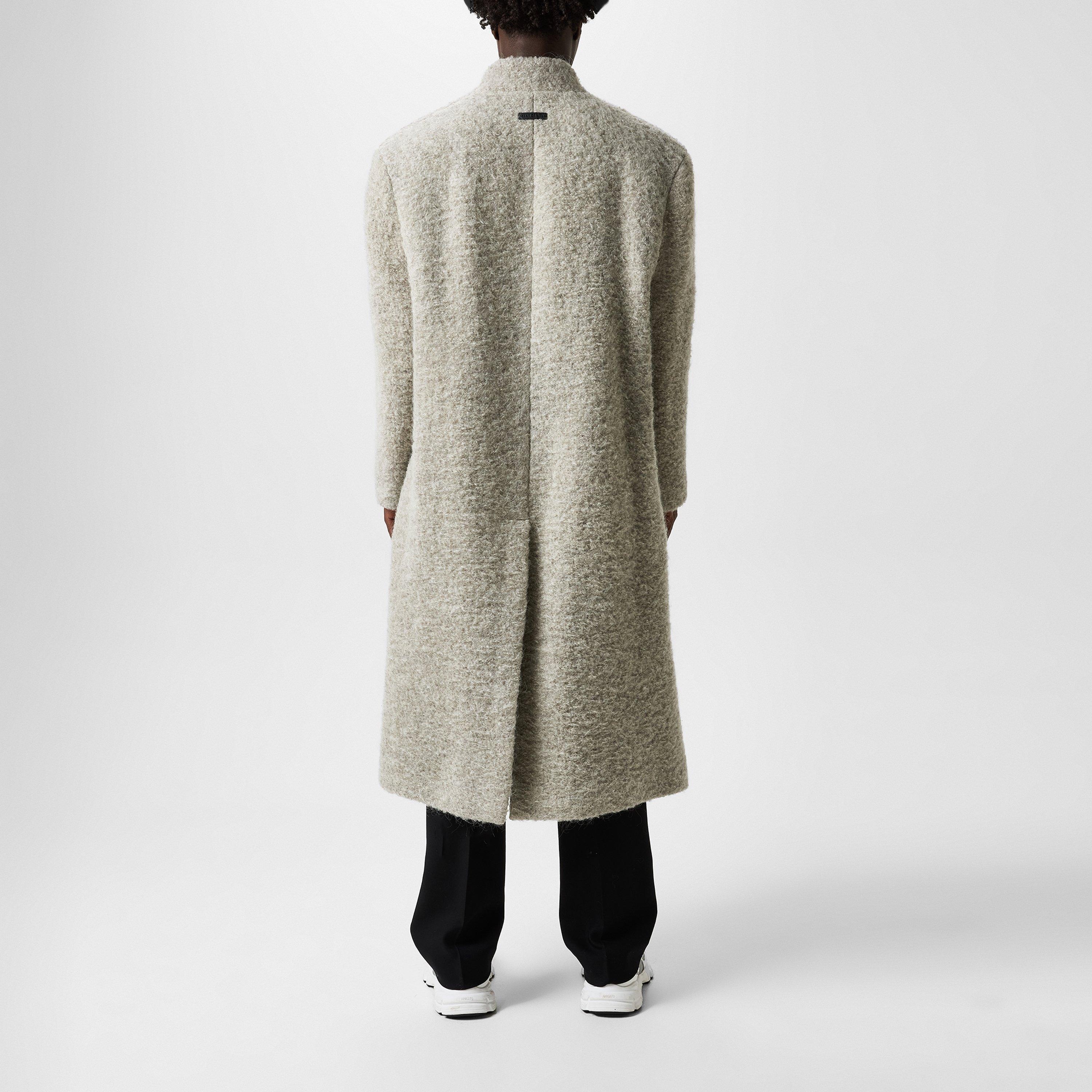 Paris Sky - Fear Of God - Men's Lapelless Wool Long Sleeve Double-Breasted Oversized Fit Overcoat - 3