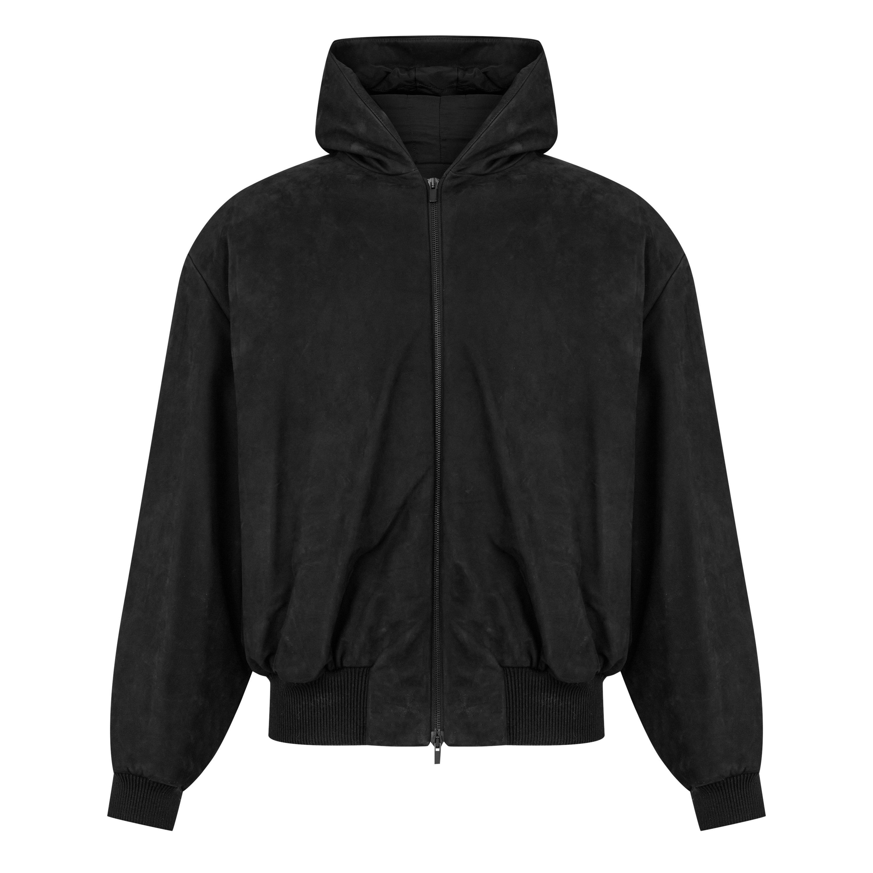 Black - Fear Of God - Leather Hooded Bomber Jacket - 5