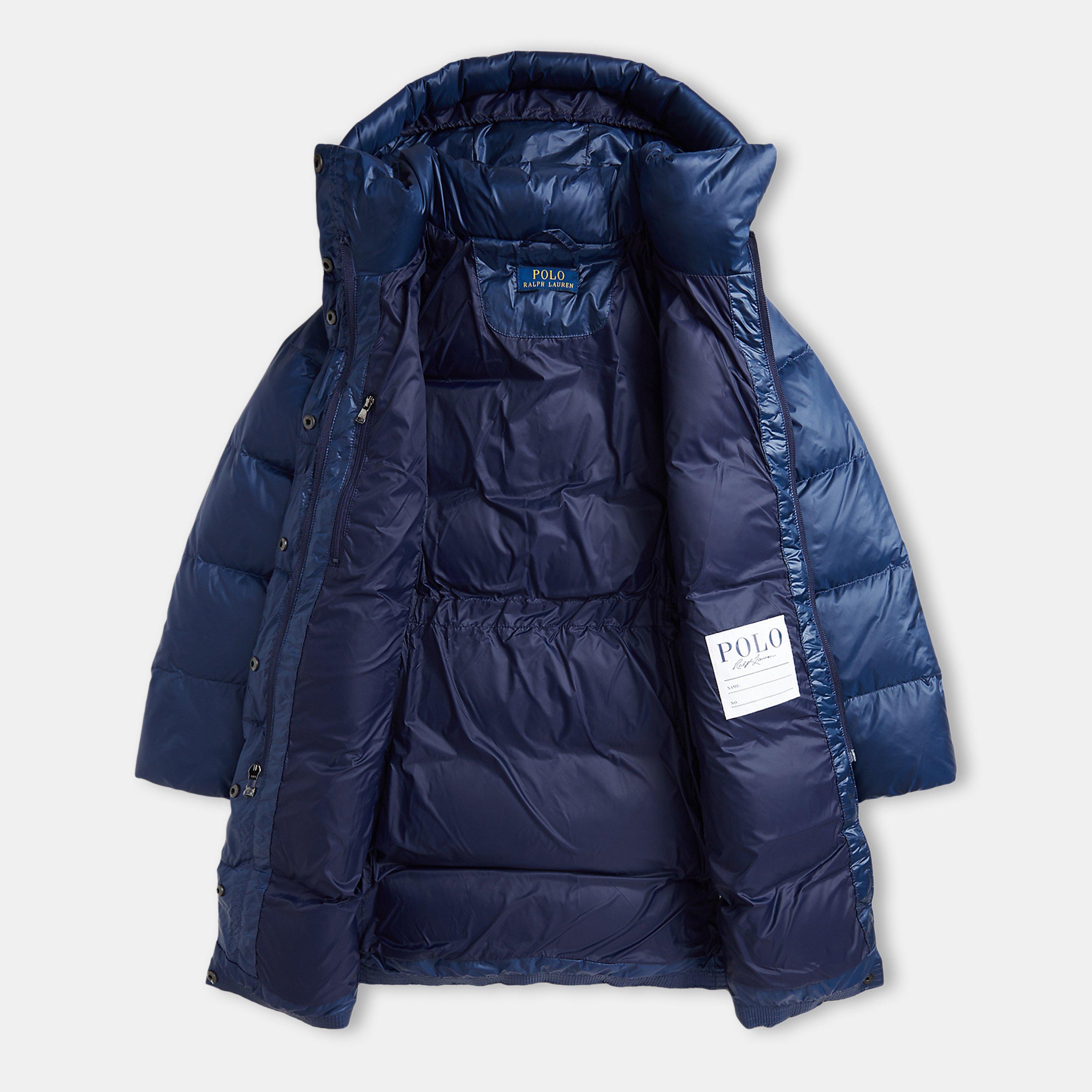 Newport Navy - Polo Ralph Lauren - Kids'  Quilted Duck Down Hooded Long Sleeve Short Puffer Jacket - 3