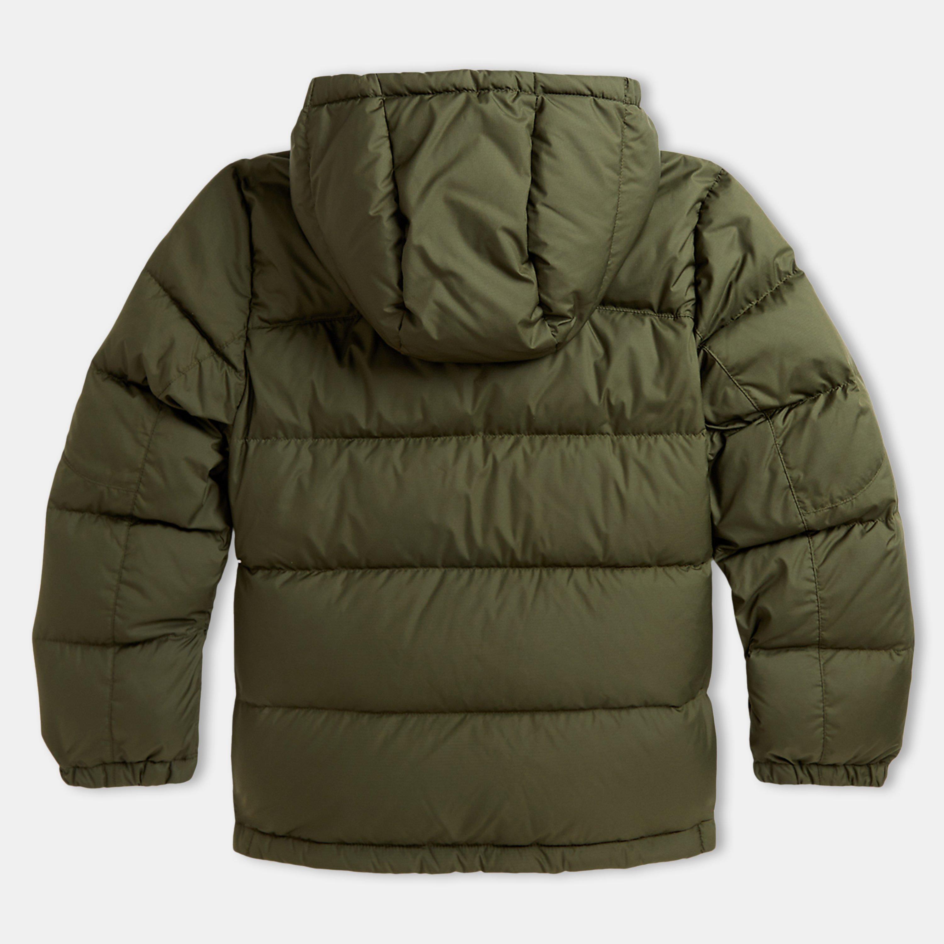 Olive - Polo Ralph Lauren - Kids' Duck Down Hooded Long Sleeve Short Puffer Jacket - 2