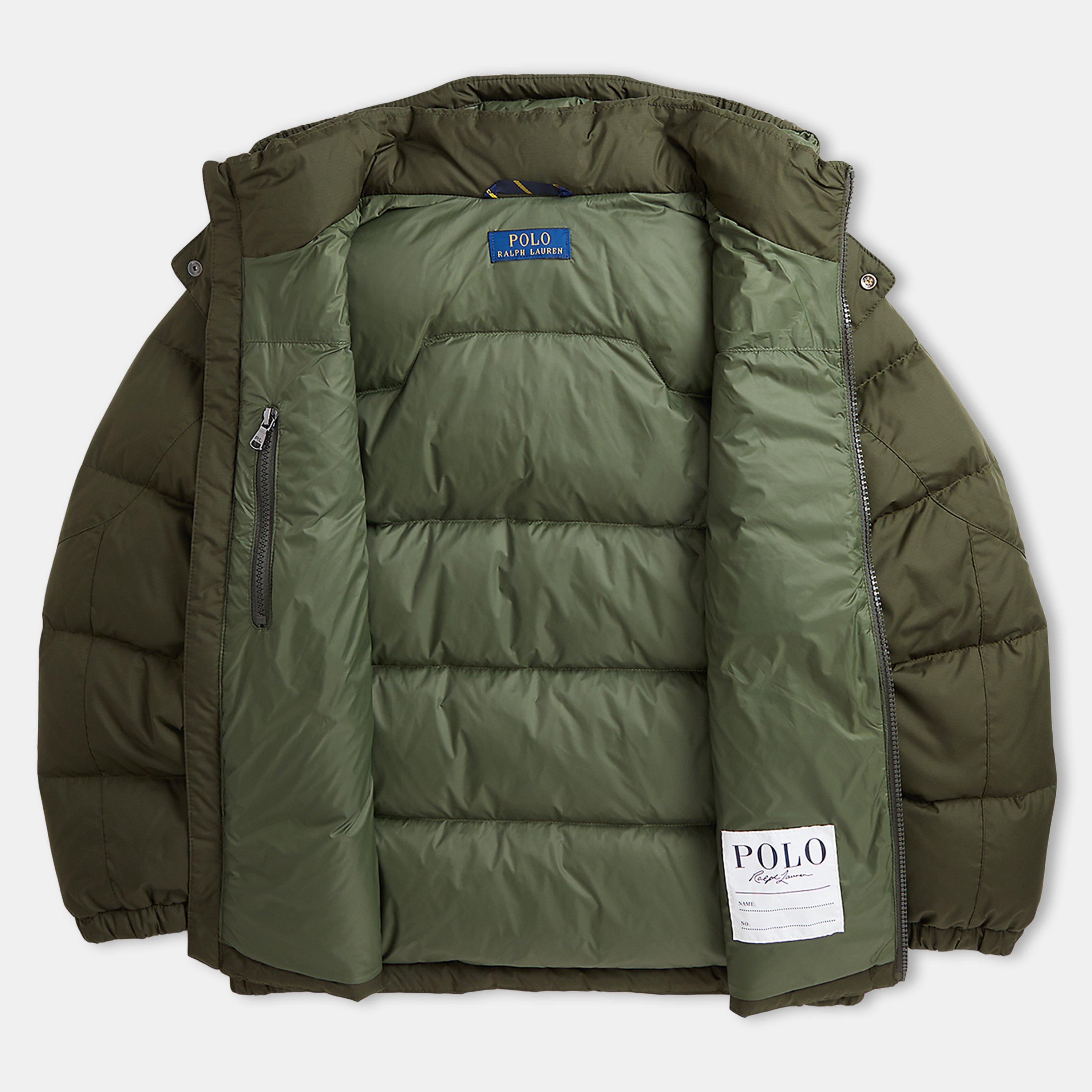 Olive - Polo Ralph Lauren - Kids' Duck Down Hooded Long Sleeve Short Puffer Jacket - 4