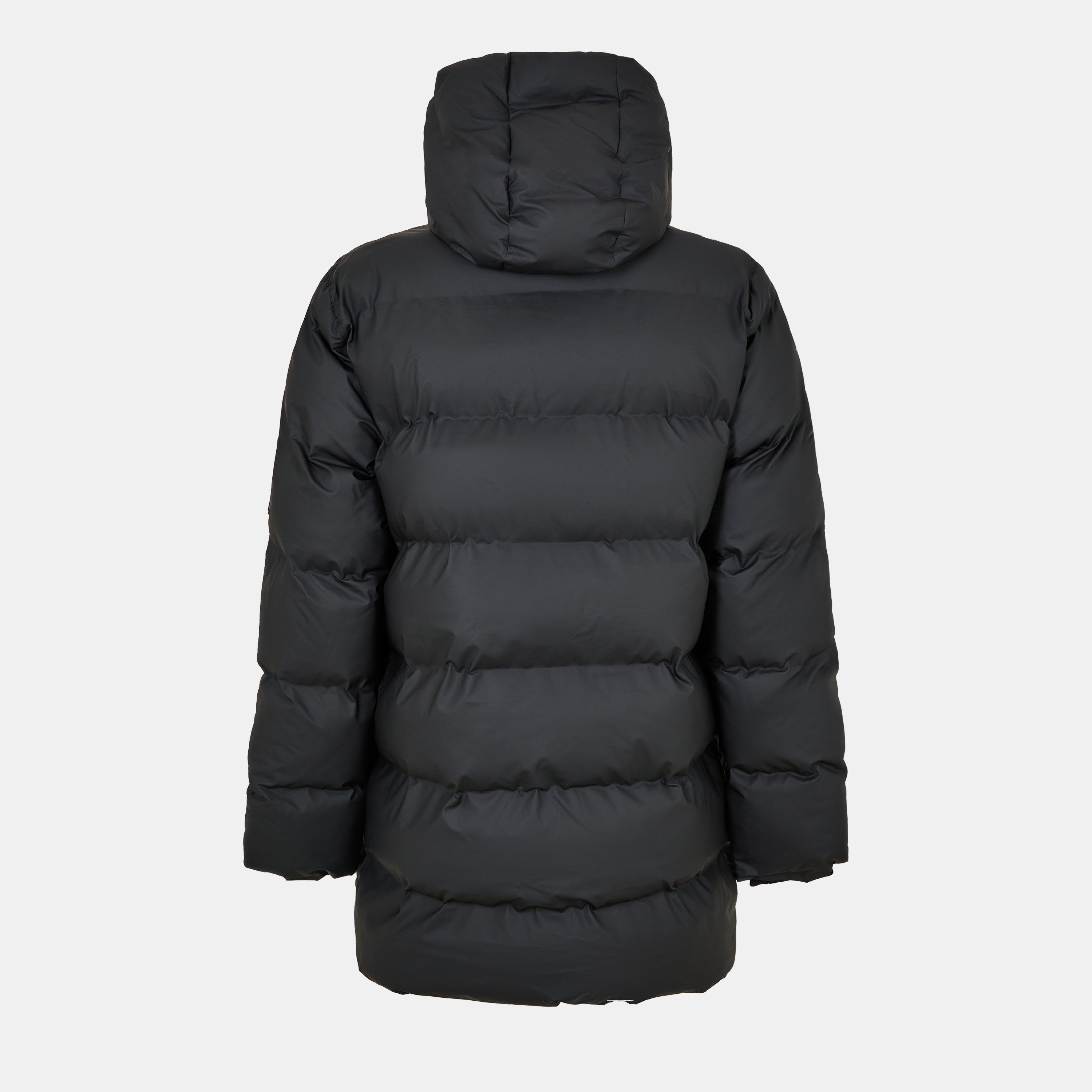 Black 01 - Rains - Men's Alta Waterproof Long Puffer Jacket - 2