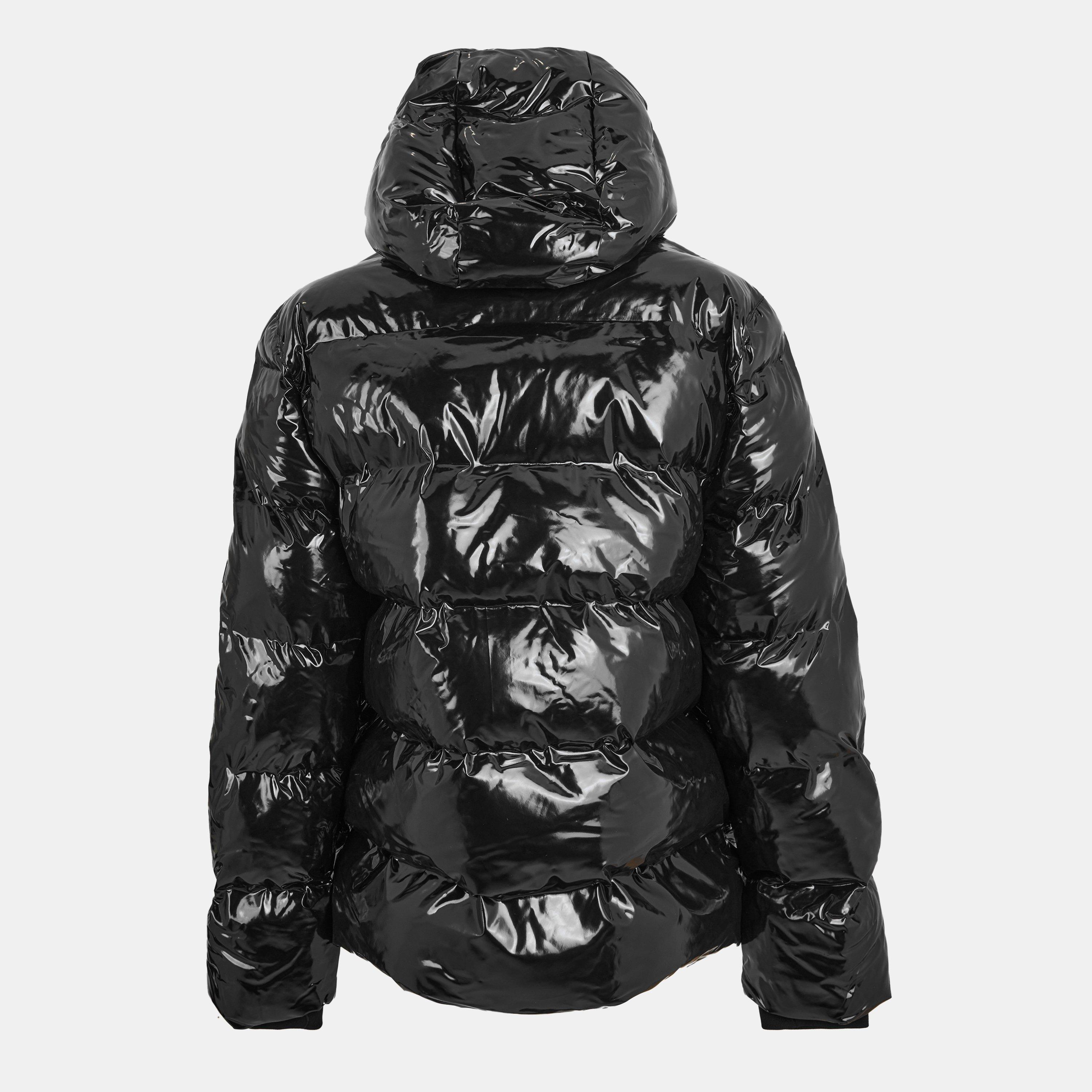 Blk Gloss 01 - Rains - Men's Alta Waterproof Hooded Short Puffer Jacket - 2