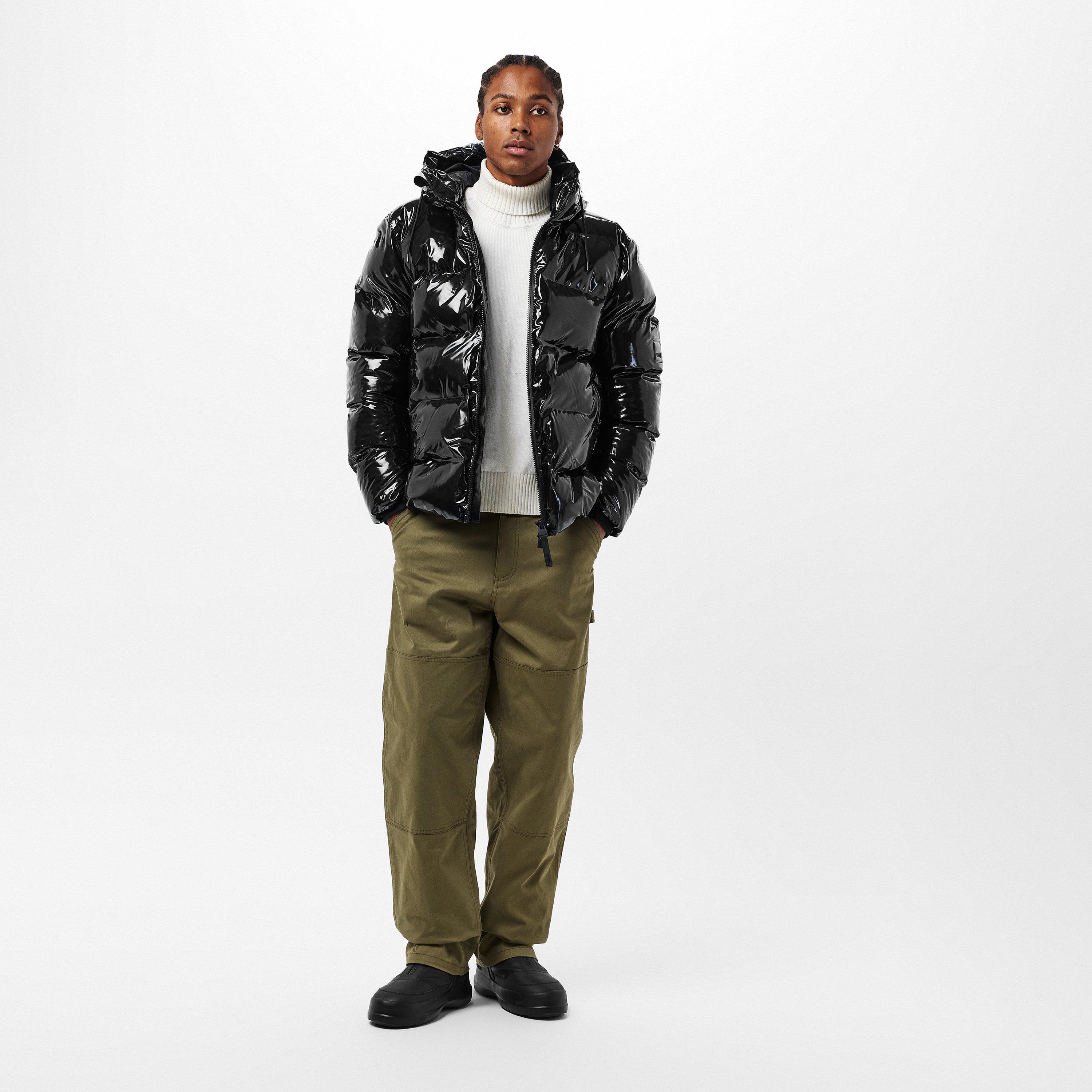 Blk Gloss 01 - Rains - Men's Alta Waterproof Hooded Short Puffer Jacket - 6