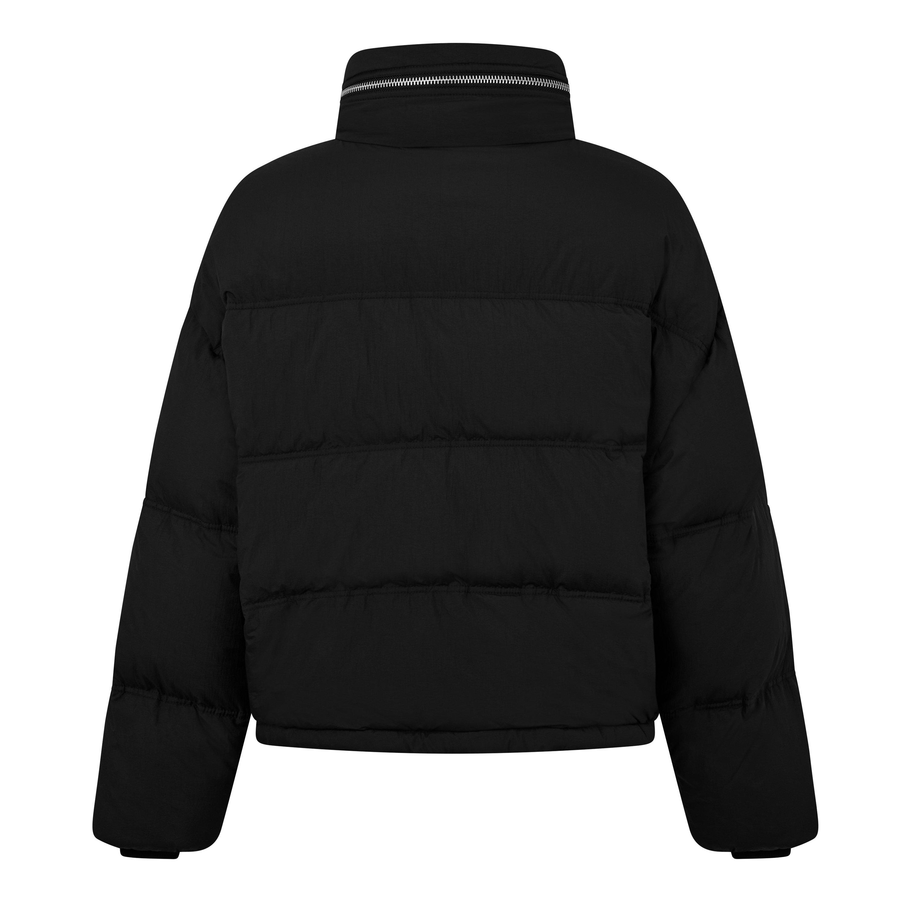 BLACK/001 - Ami Paris - Men's Ami de Coeur Water Resistant Concealed Hood Short Puffer Jacket - 2