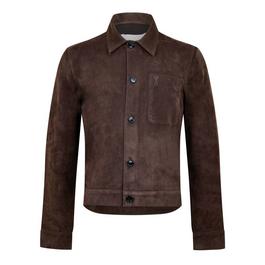 Ami Paris Leather Buttoned Overshirt