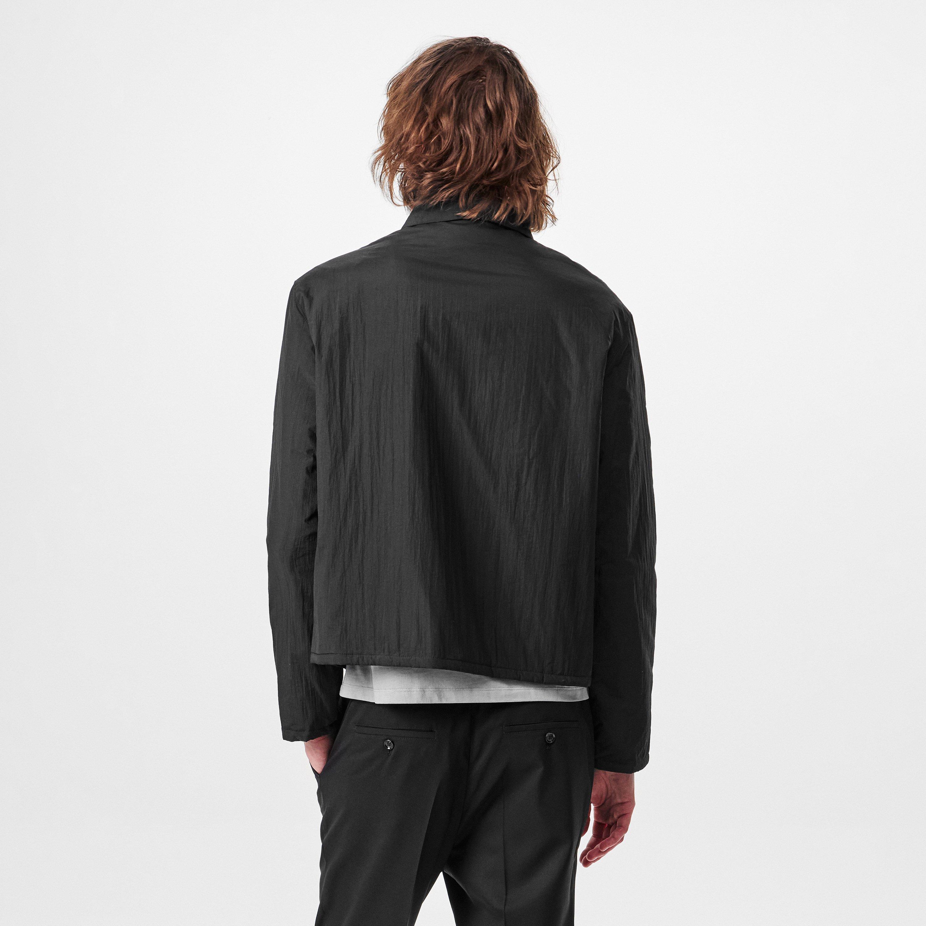 BLACK/001 - Ami Paris - Men's Ami de Coeur Padded Water-Repellent Long Sleeve Overshirt - 4