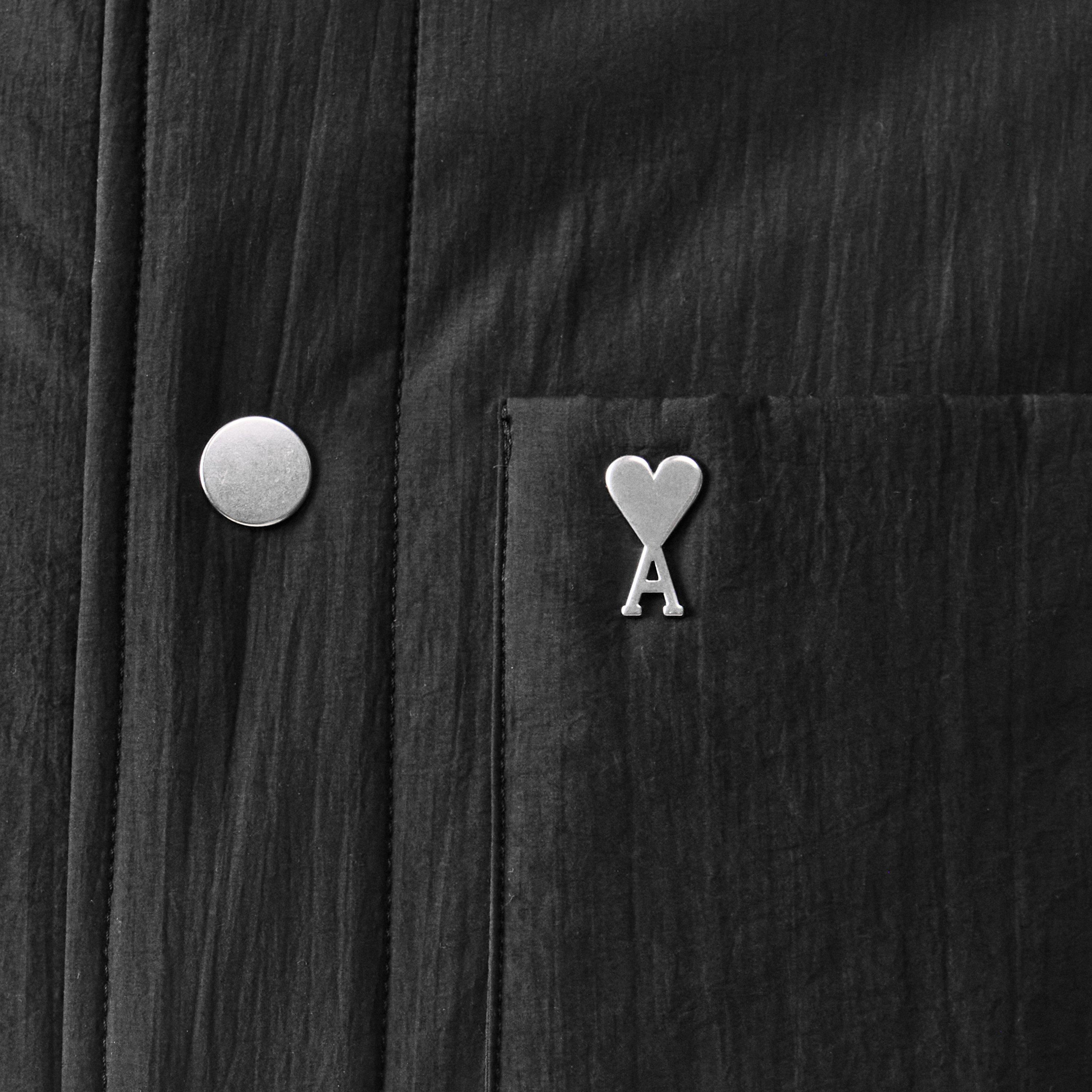 BLACK/001 - Ami Paris - Men's Ami de Coeur Padded Water-Repellent Long Sleeve Overshirt - 5