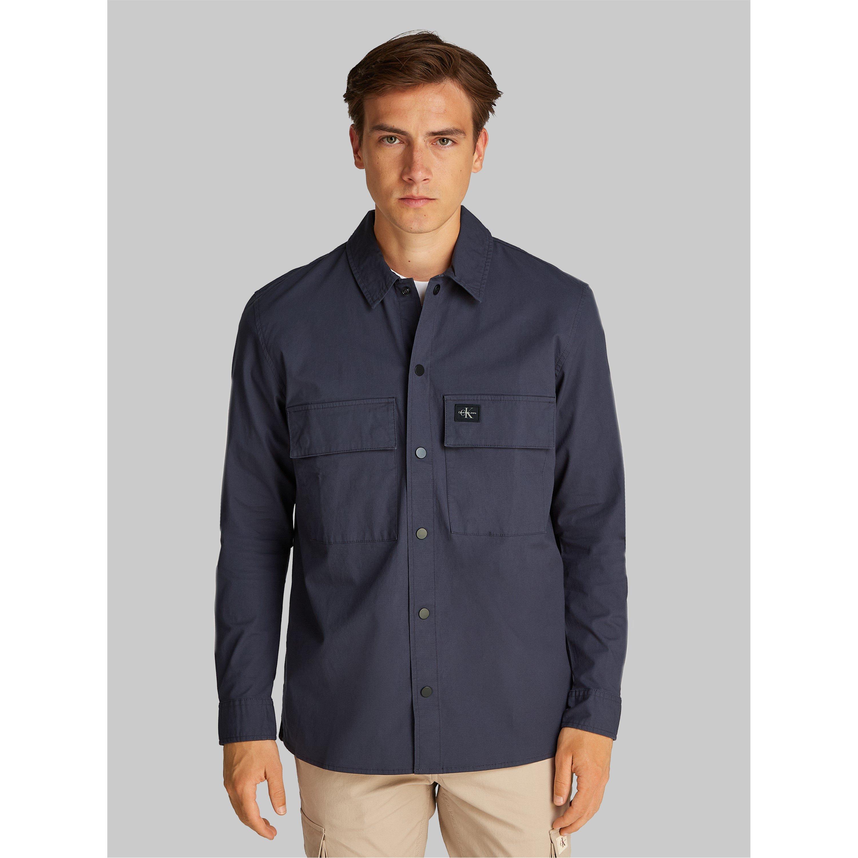 India Ink - Calvin Klein Jeans - Men's Cargo Cotton Long Sleeve Relaxed Fit Overshirt - 3