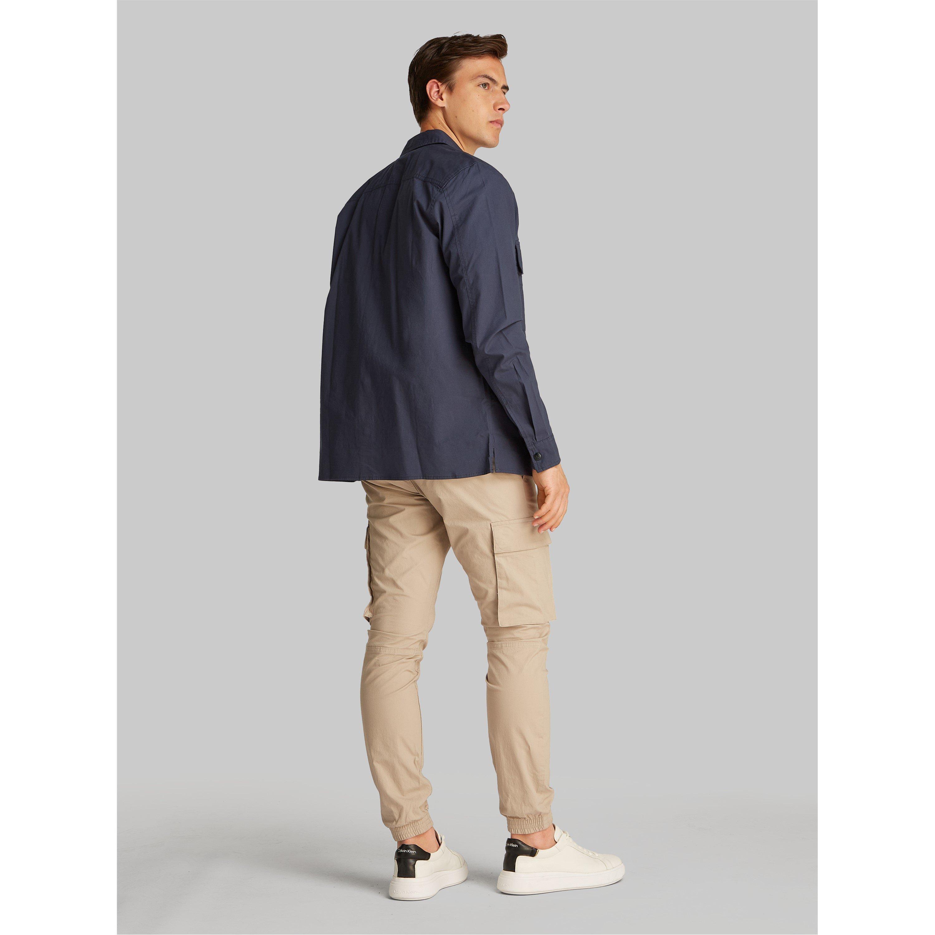 India Ink - Calvin Klein Jeans - Men's Cargo Cotton Long Sleeve Relaxed Fit Overshirt - 4
