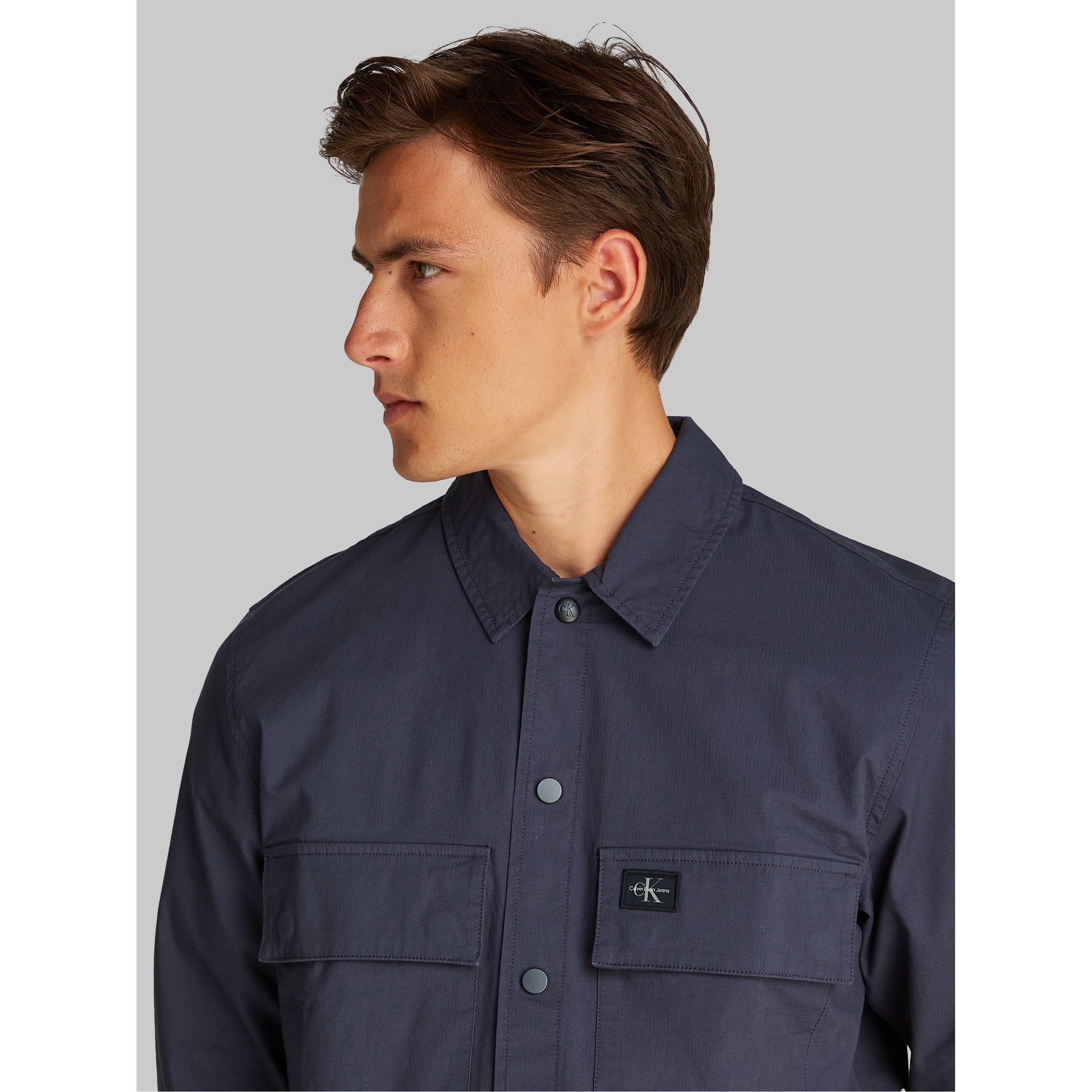 India Ink - Calvin Klein Jeans - Men's Cargo Cotton Long Sleeve Relaxed Fit Overshirt - 5