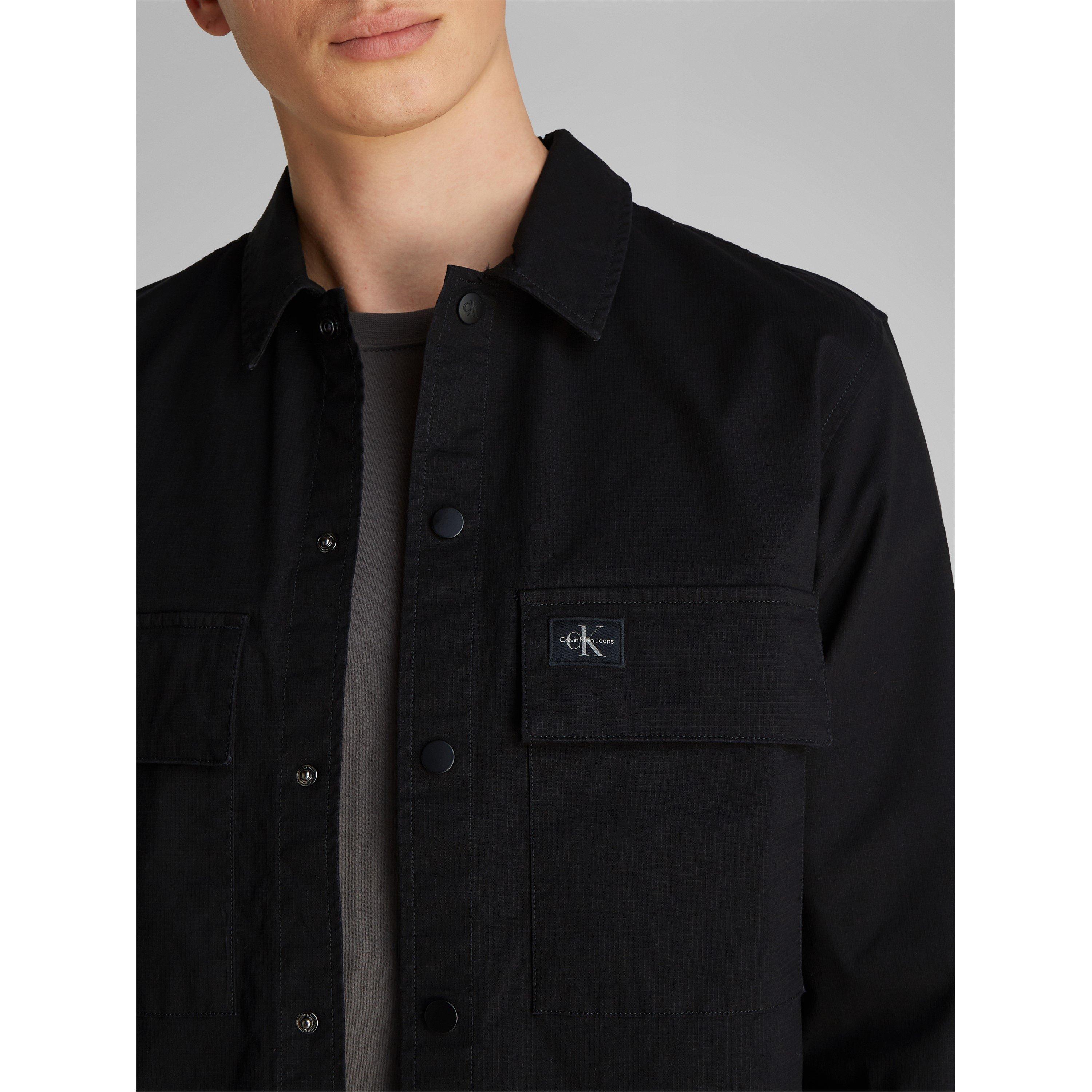 Ck Black - Calvin Klein Jeans - Men's Cargo Cotton Long Sleeve Relaxed Fit Overshirt - 2