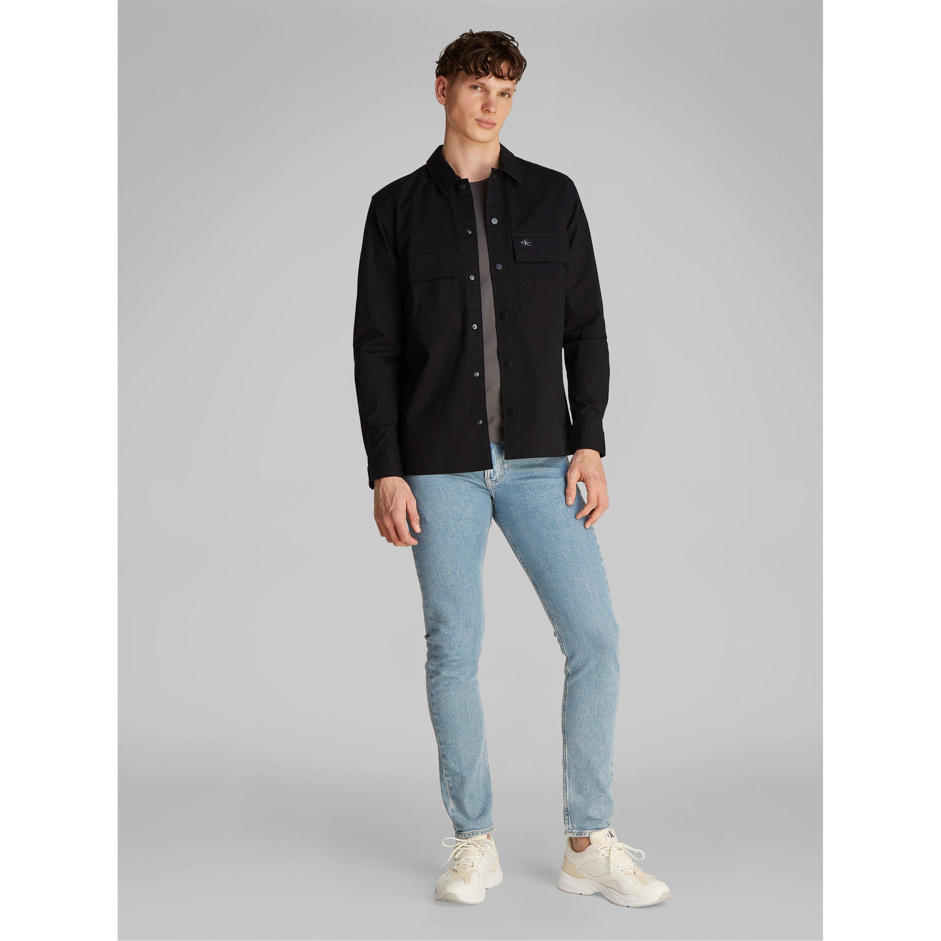 Ck Black - Calvin Klein Jeans - Men's Cargo Cotton Long Sleeve Relaxed Fit Overshirt - 3