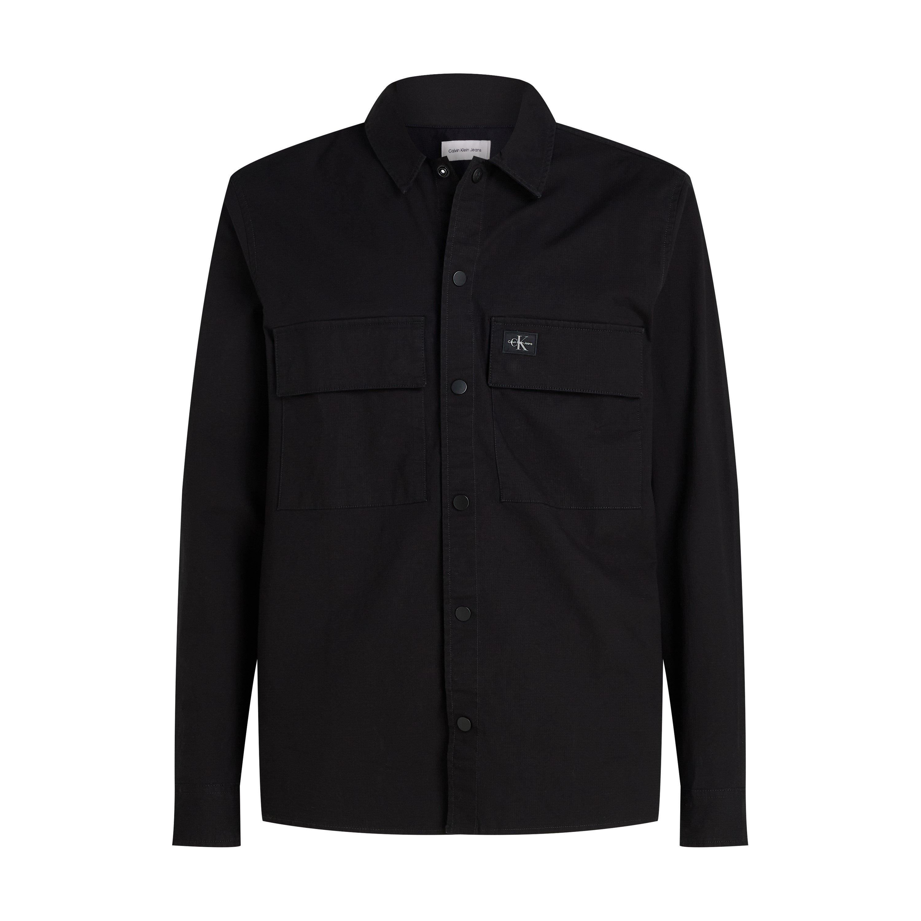 Ck Black - Calvin Klein Jeans - Men's Cargo Cotton Long Sleeve Relaxed Fit Overshirt - 5