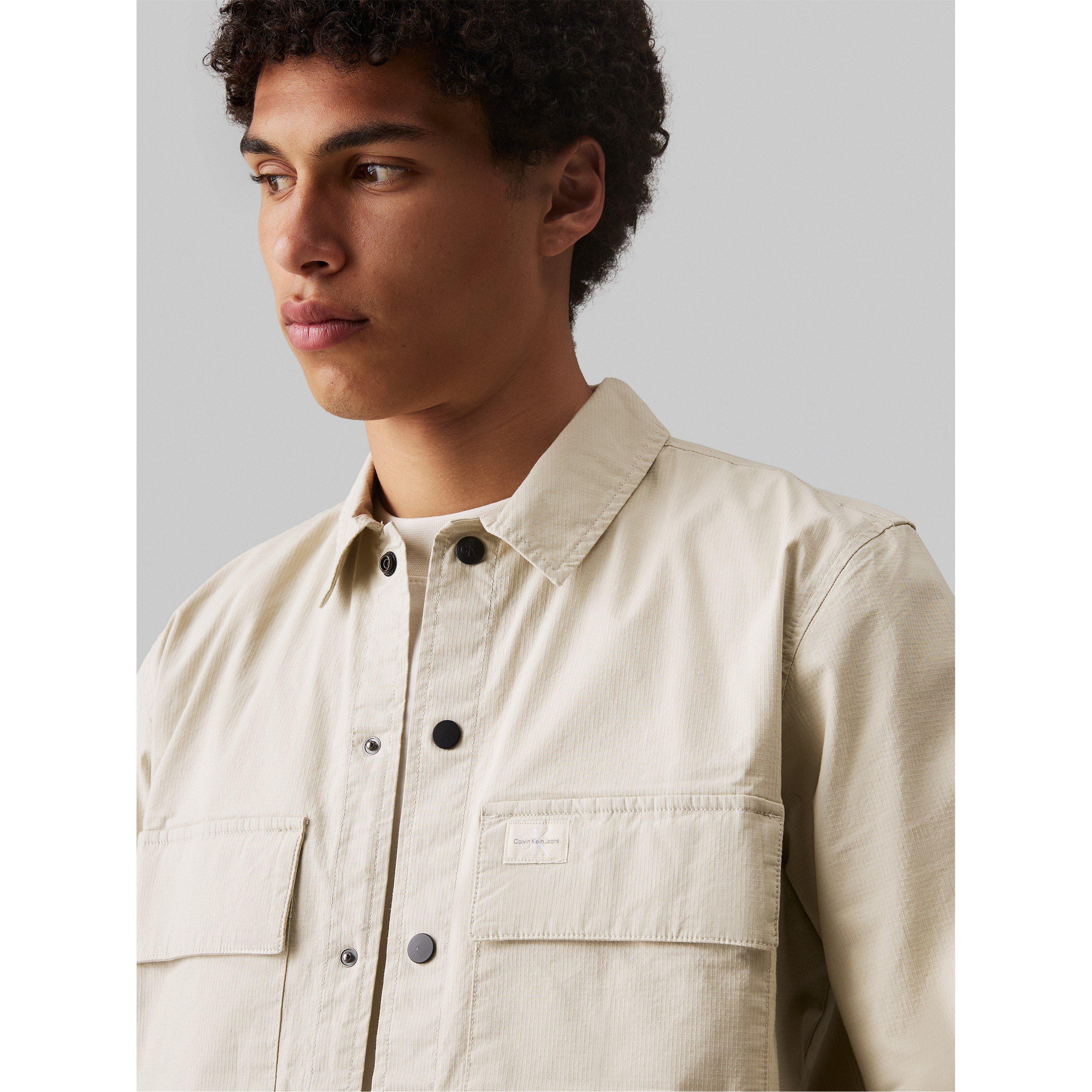 Pelican - Calvin Klein Jeans - Men's Cargo Cotton Long Sleeve Relaxed Fit Overshirt - 4