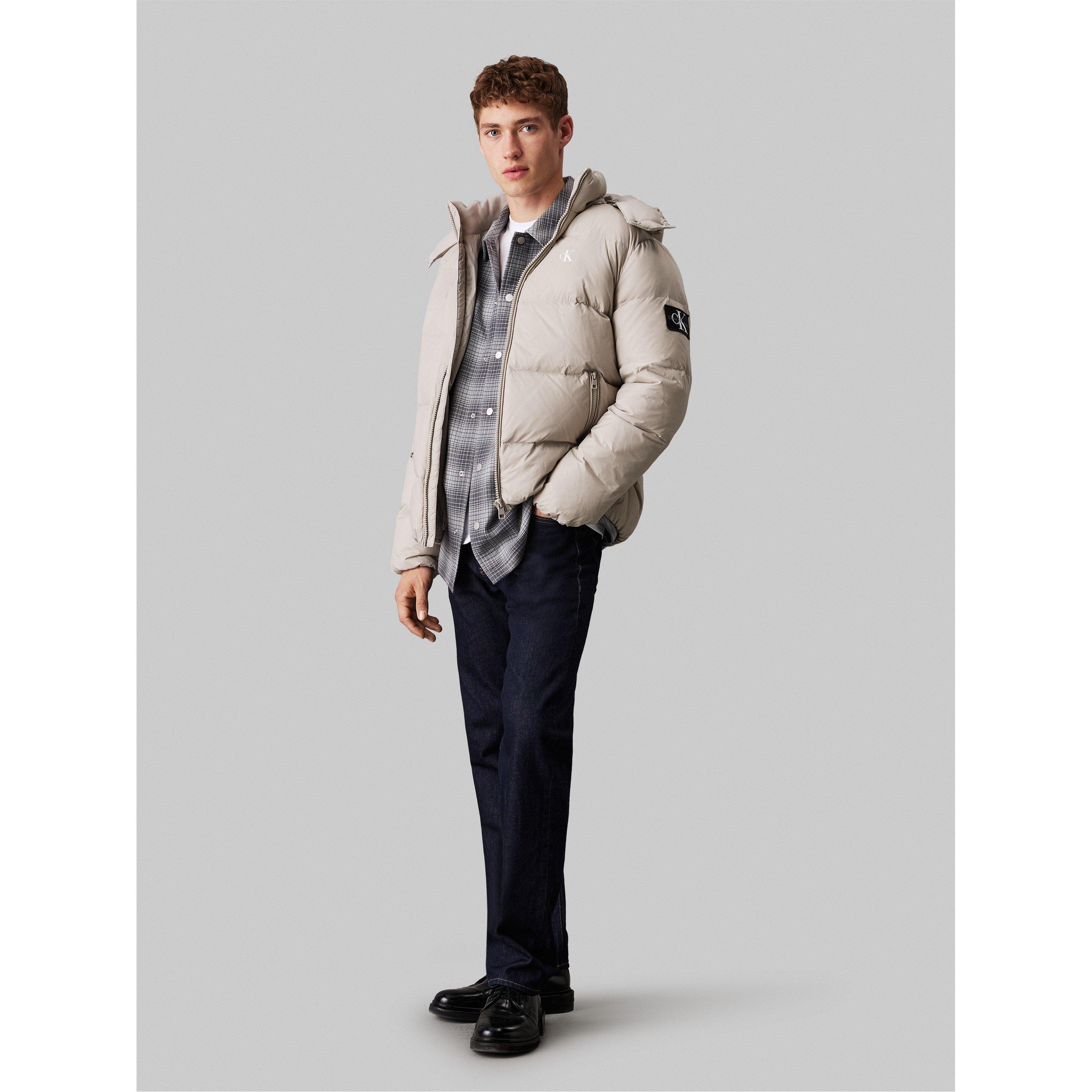 Flint Gray - Calvin Klein Jeans - Men's Essential Down Recycled Down Short Puffer Jacket - 3