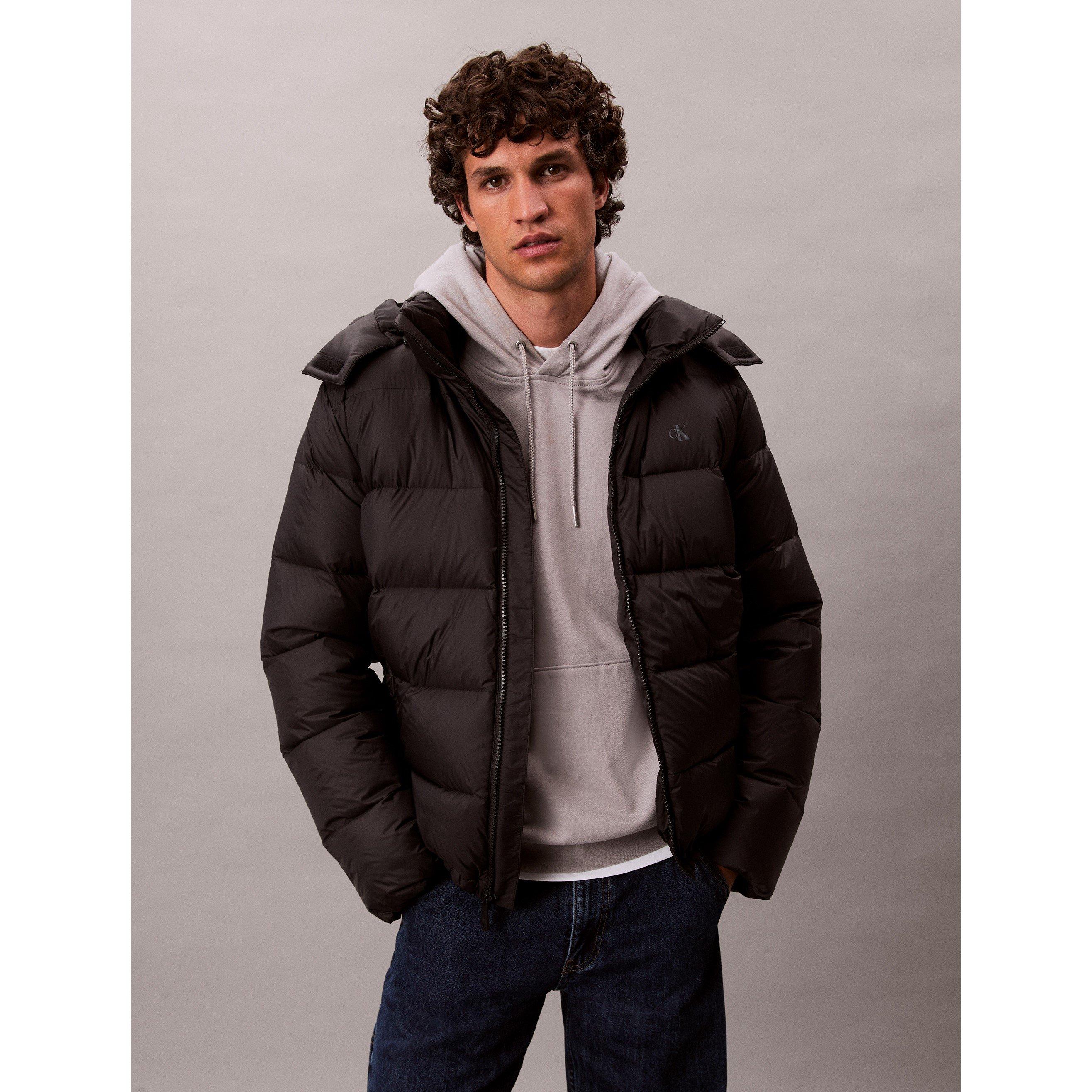 Black UB1 - Calvin Klein Jeans - Men's Essential Down Recycled Down Short Puffer Jacket - 2