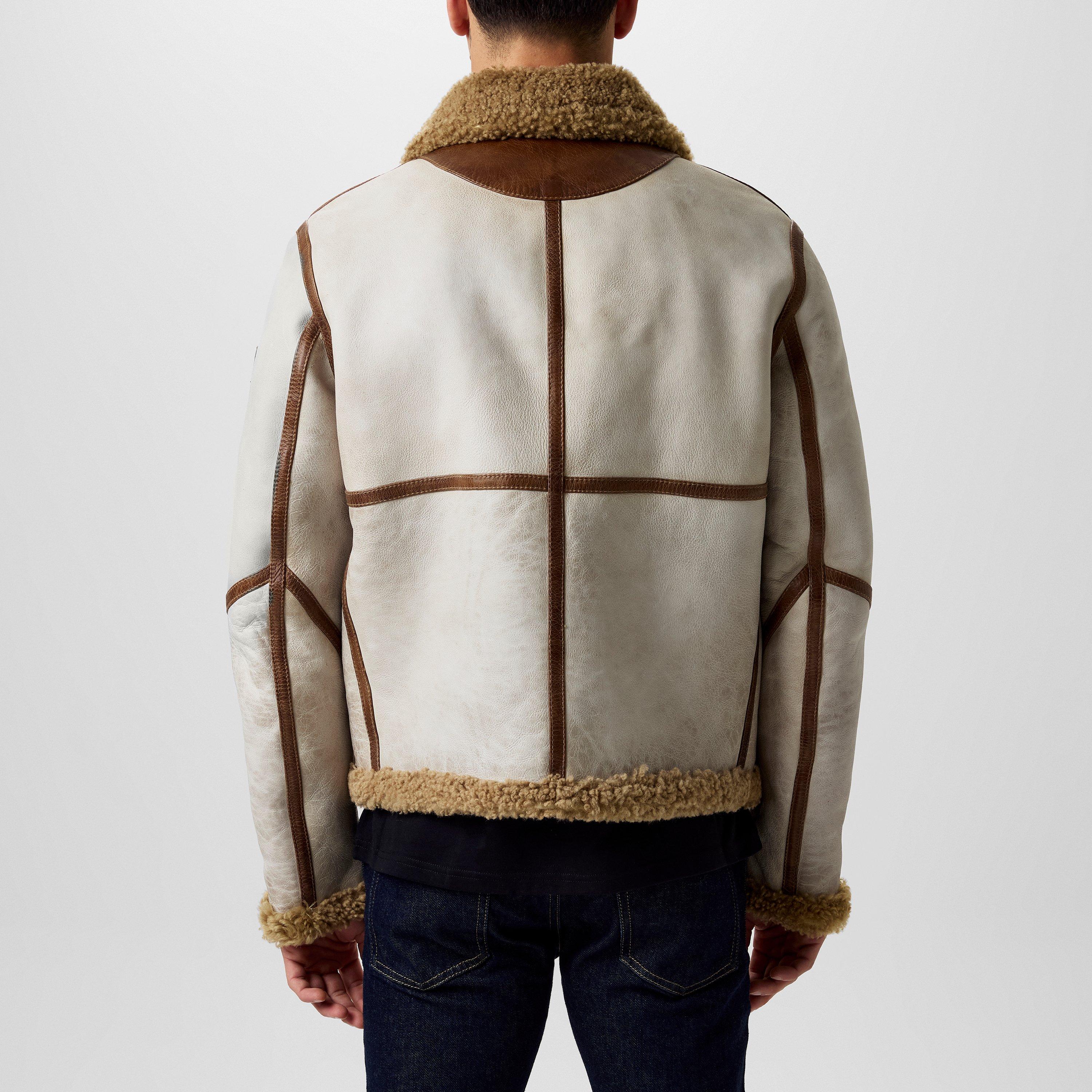 BELSTAFF Carrier Shearling Full-Grain Leather Aviator Bomber