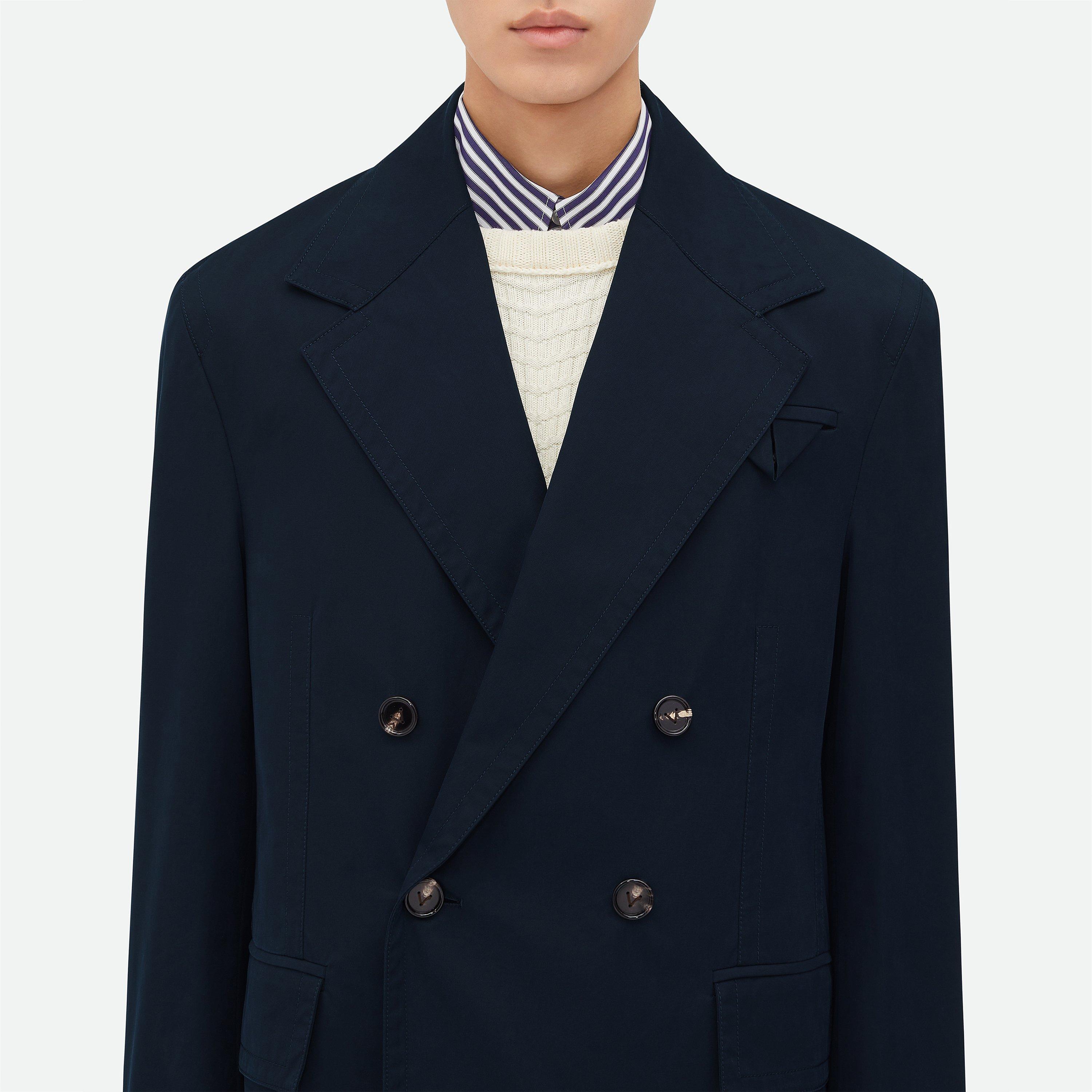 Blue - Bottega Veneta - Men's Light Cotton Twill Long Sleeve Blazer - 5