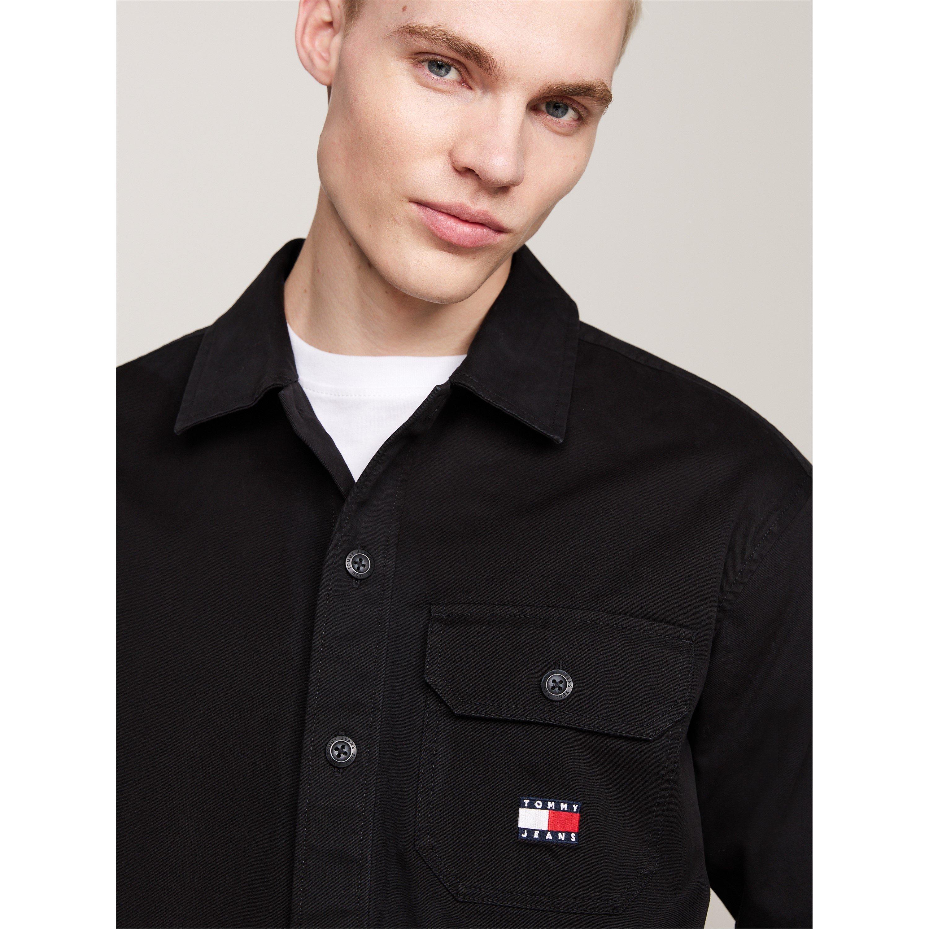 Schwarz - Tommy Jeans - Essential Solid Overshirt - 4