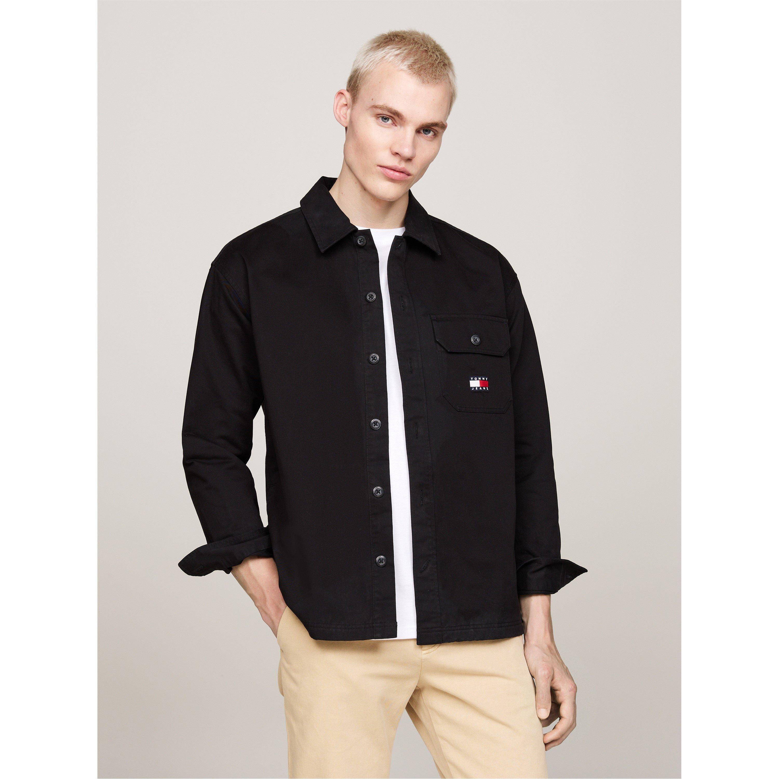 Schwarz - Tommy Jeans - Essential Solid Overshirt - 5