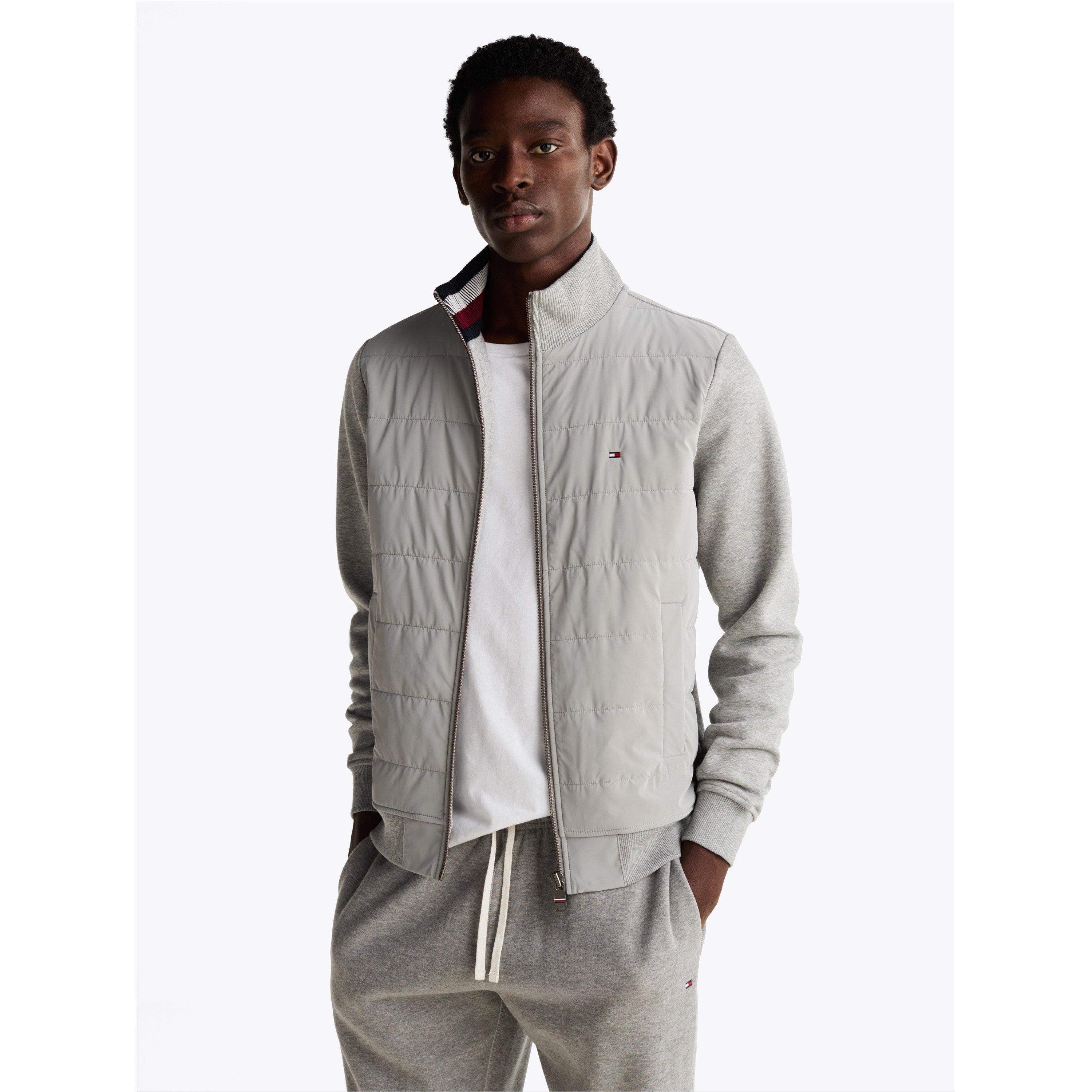 Tommy Hilfiger Men's Cotton Long Sleeve Zip Hybrid Jacket - Grey Heather - S