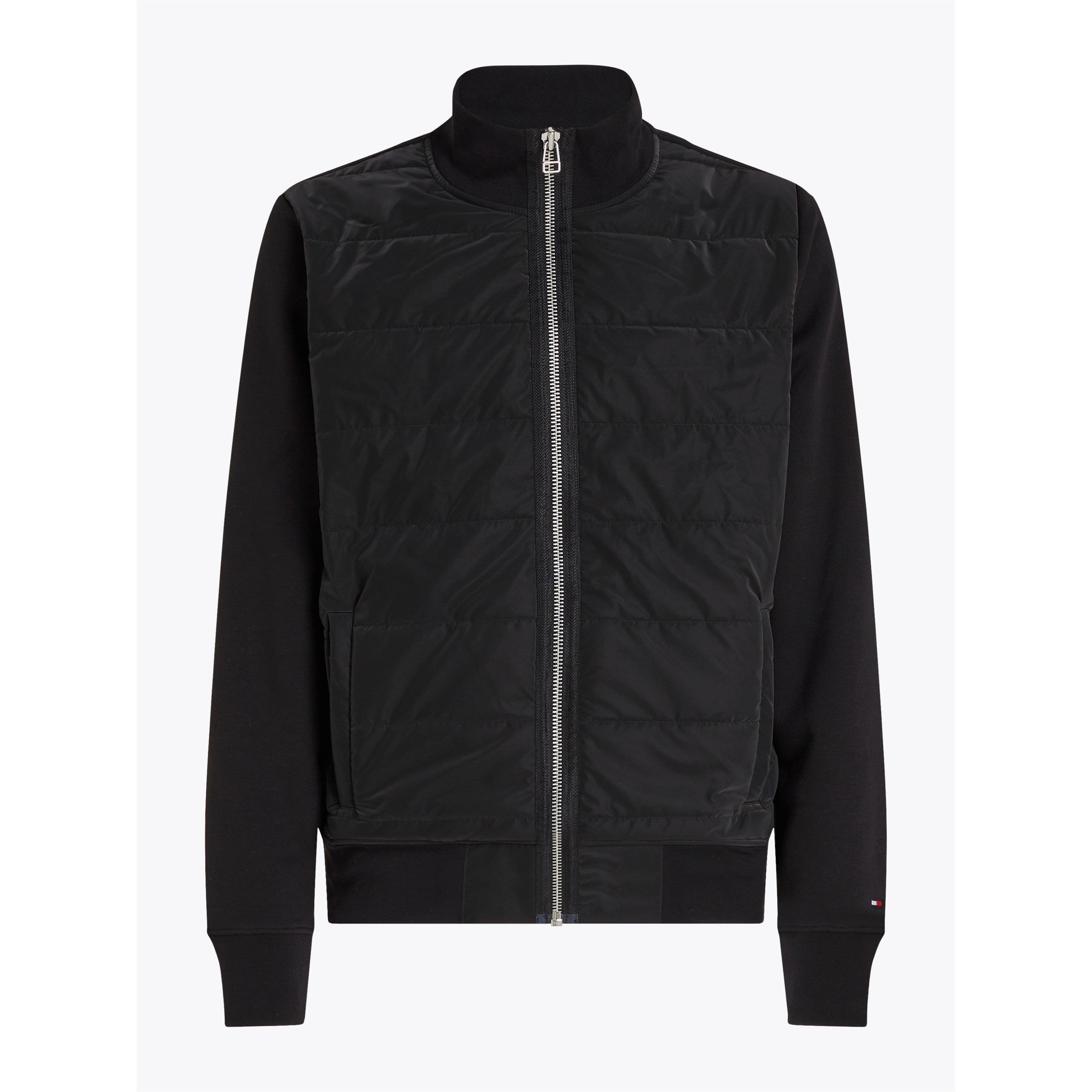 Black - Tommy Hilfiger - Men's Cotton Long Sleeve Zip Hybrid Jacket - 1