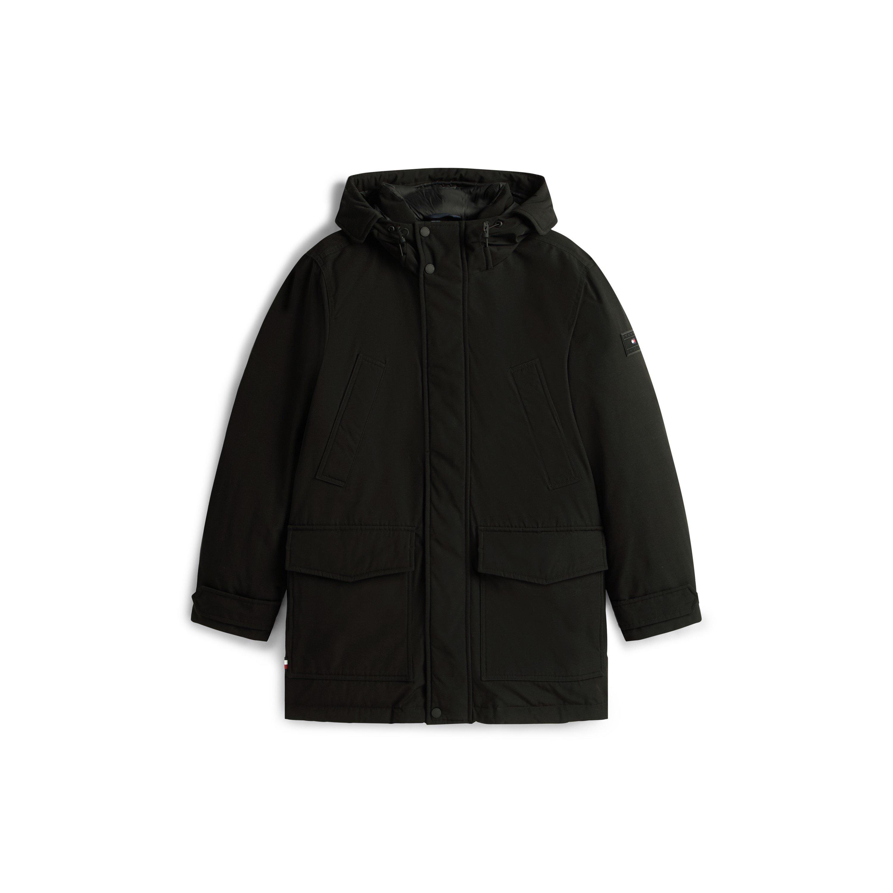 Tommy Hilfiger Men's Padded Utility Dwr Hooded Thigh Length Parka - Black Bds - 2XL