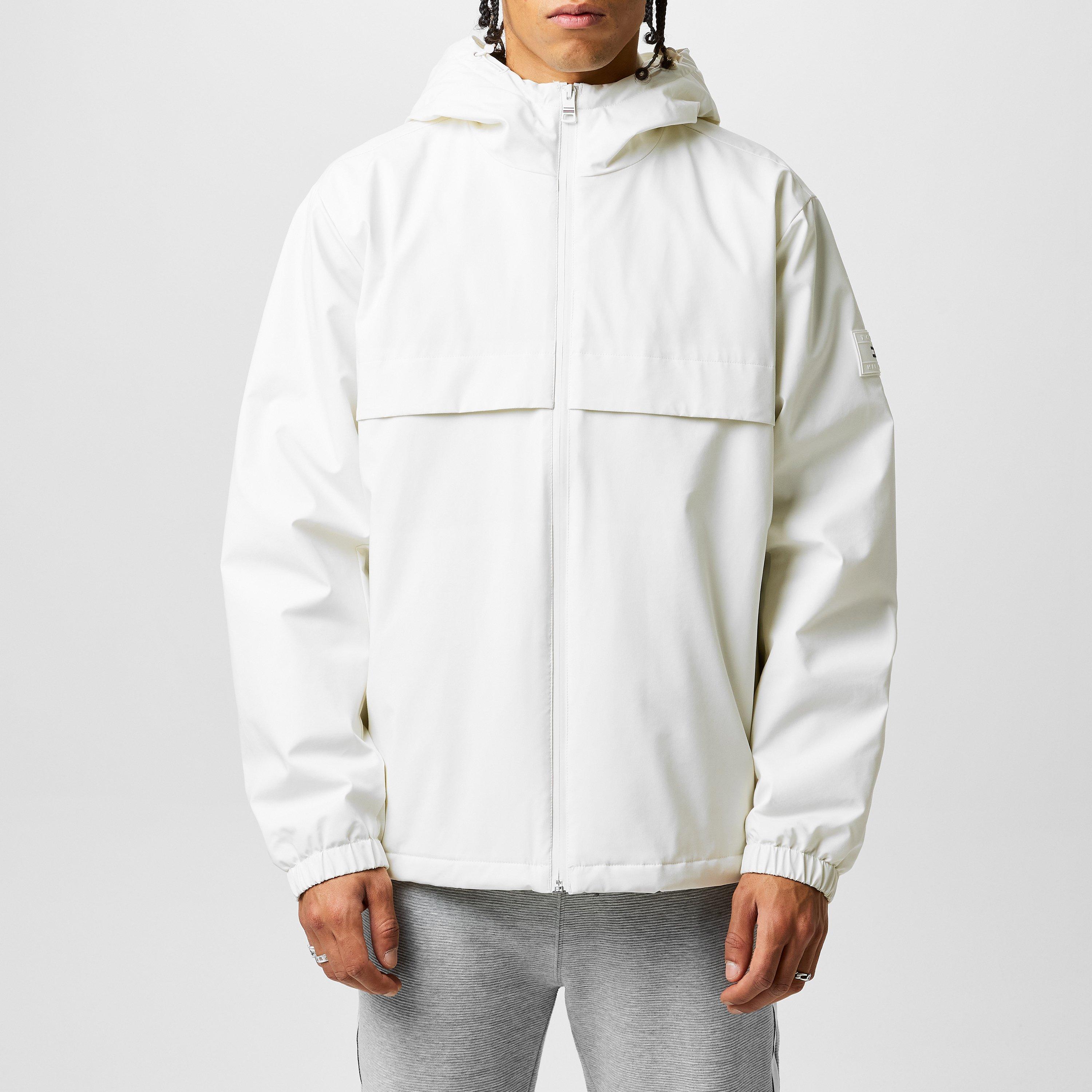 Ivory - Tommy Hilfiger - Men's Technical Hooded Long Sleeve Zip Windbreaker - 3