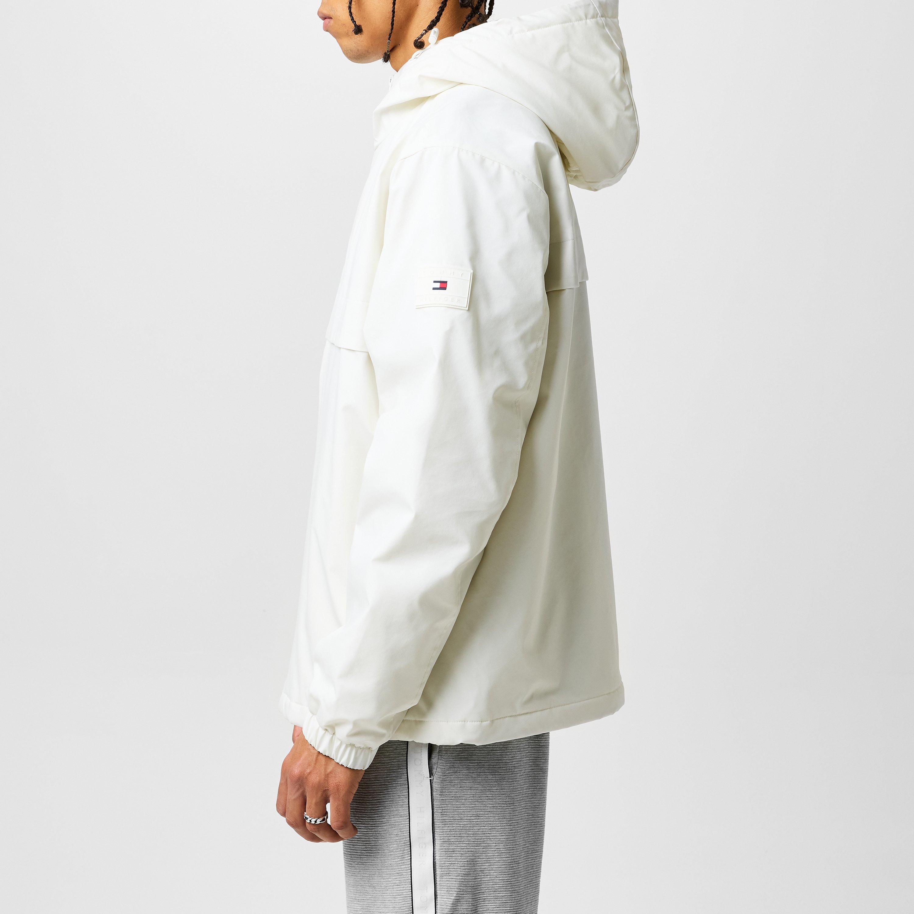Ivory - Tommy Hilfiger - Men's Technical Hooded Long Sleeve Zip Windbreaker - 5