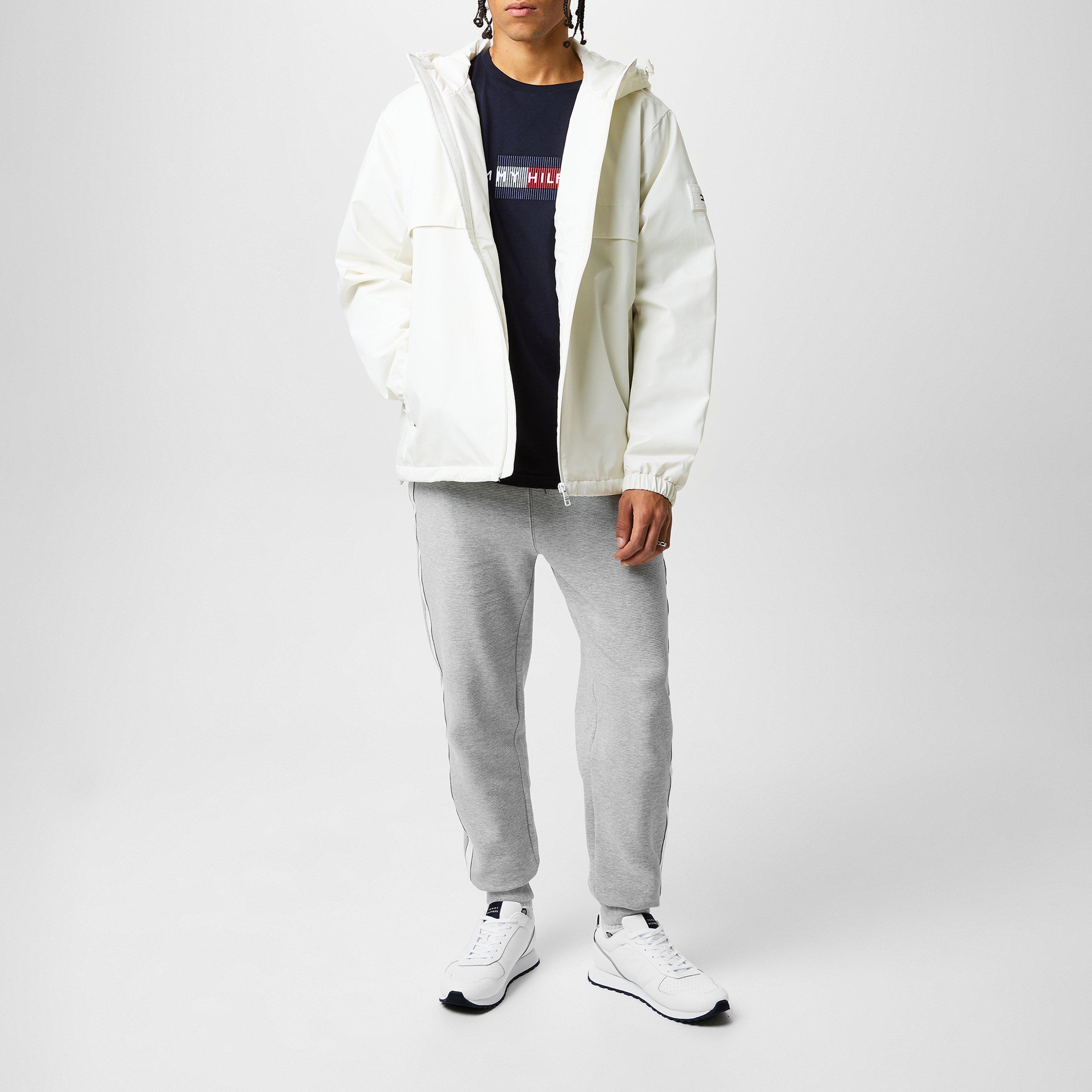 Ivory - Tommy Hilfiger - Men's Technical Hooded Long Sleeve Zip Windbreaker - 6