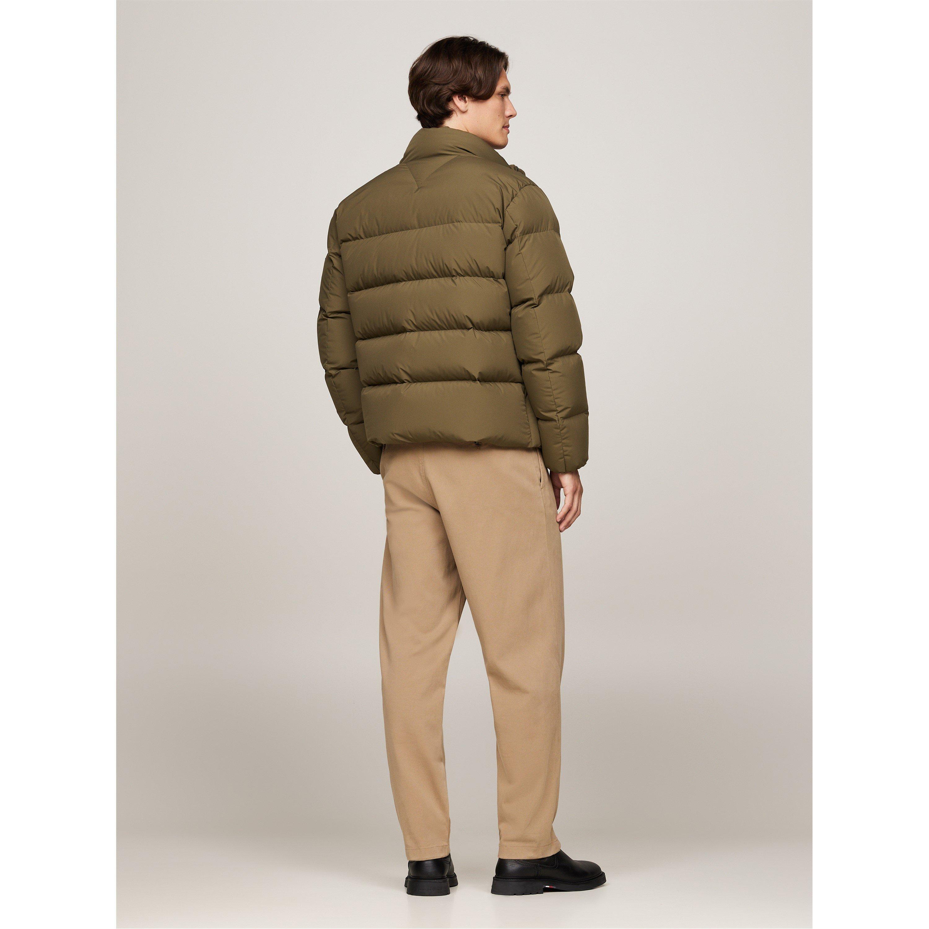 Army Green - Tommy Hilfiger - Men's Recycled Polyester Short Puffer Jacket - 3