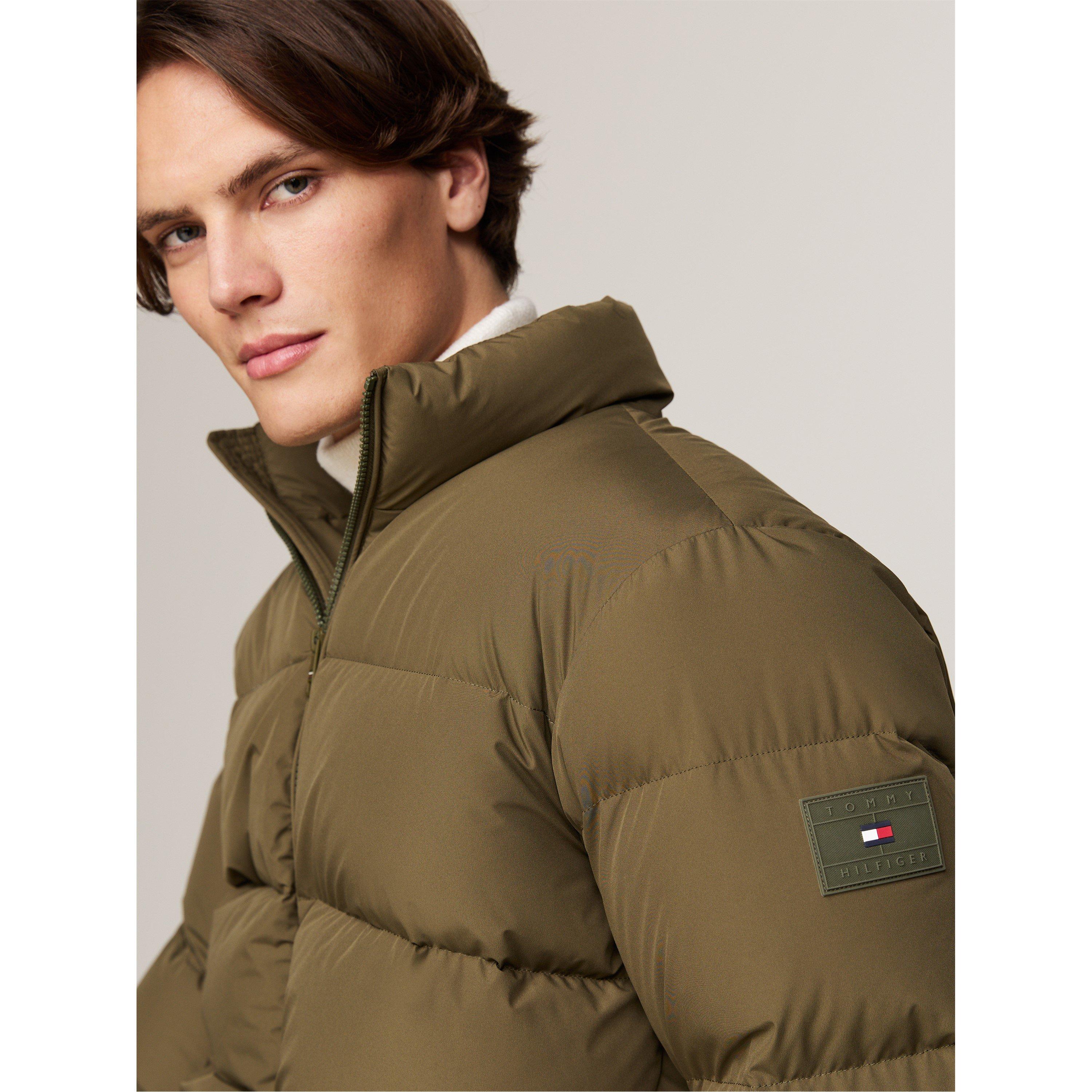 Army Green - Tommy Hilfiger - Men's Recycled Polyester Short Puffer Jacket - 5