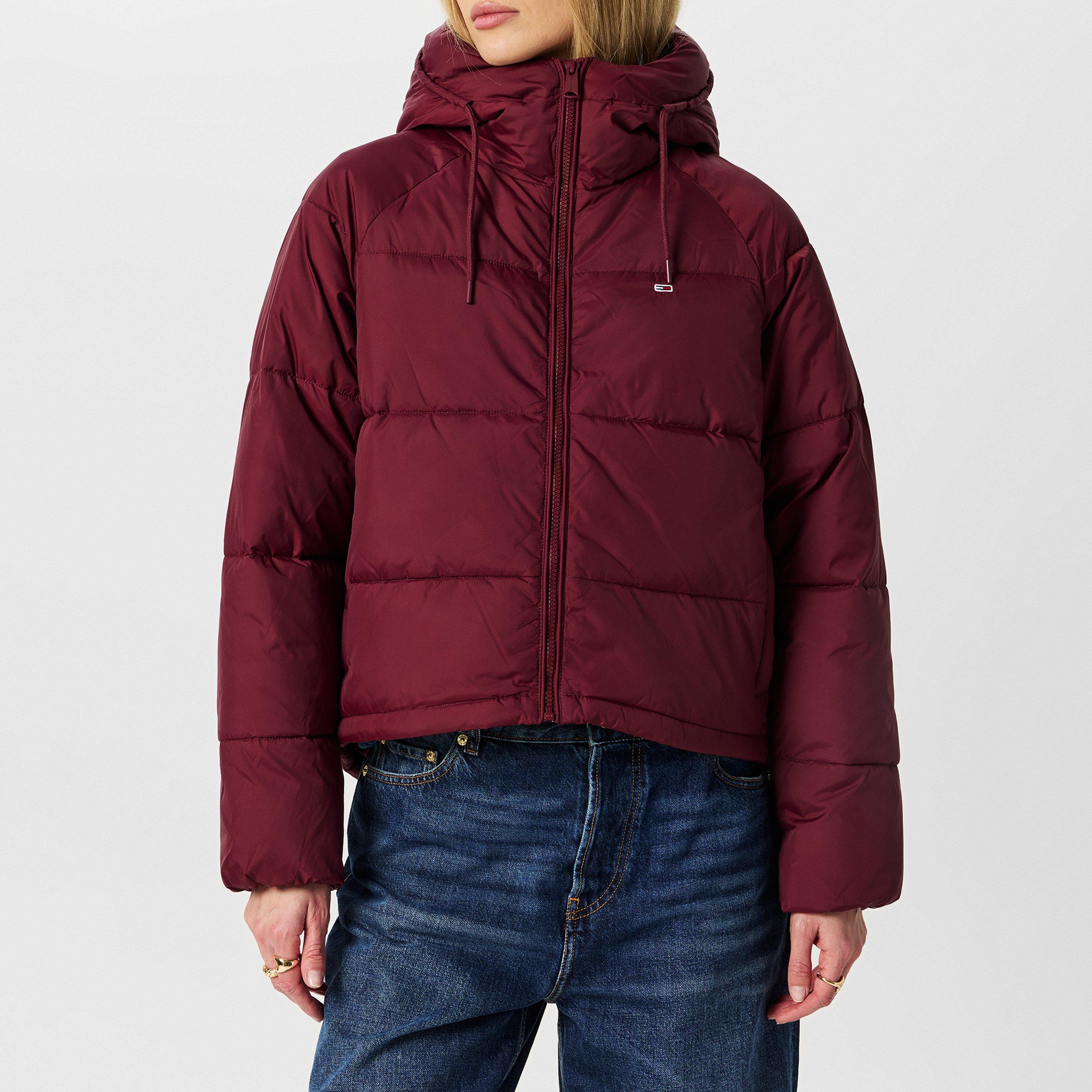 Deep Rouge - Tommy Jeans - Women's  Recycled Hooded Short Puffer Jacket - 3