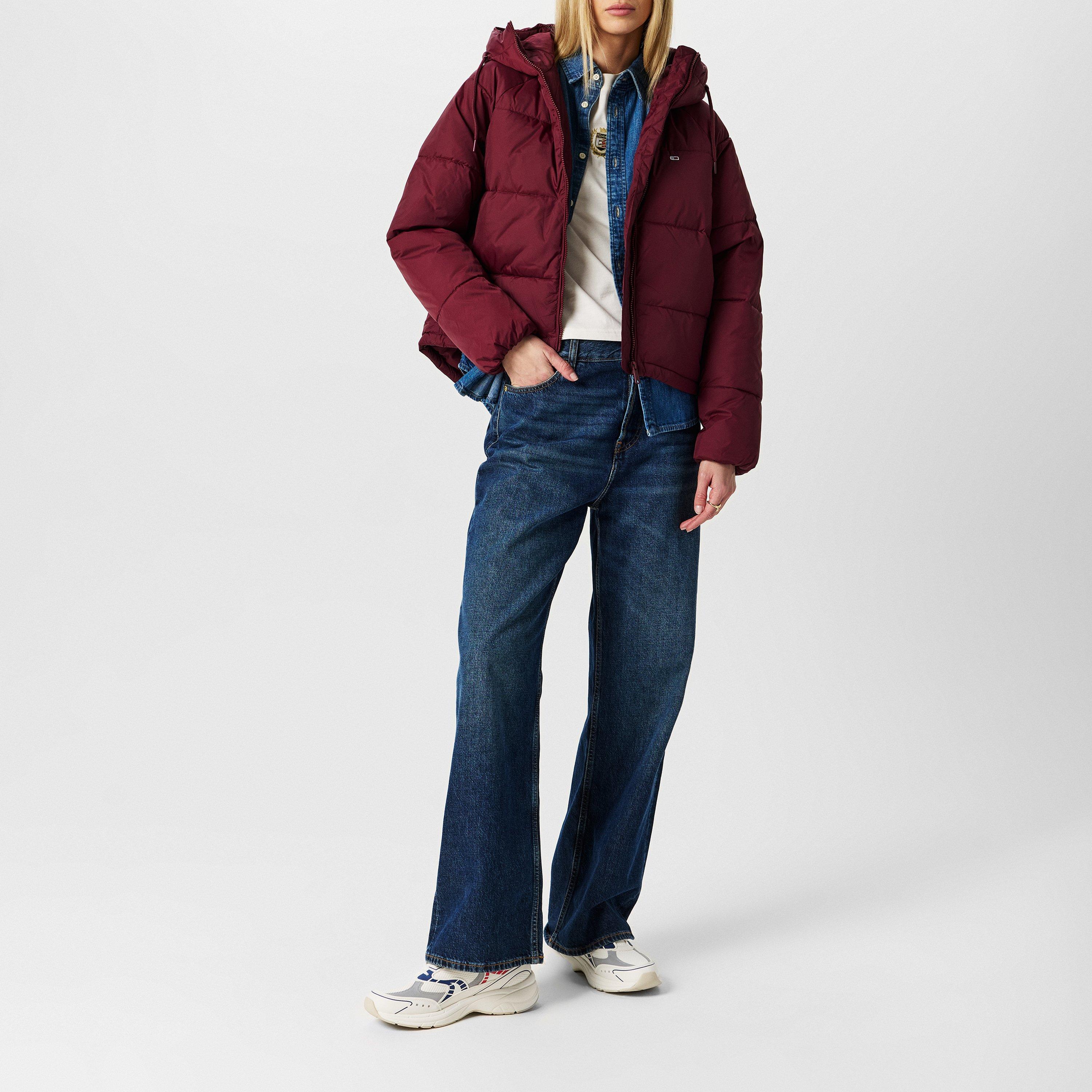 Deep Rouge - Tommy Jeans - Women's  Recycled Hooded Short Puffer Jacket - 6