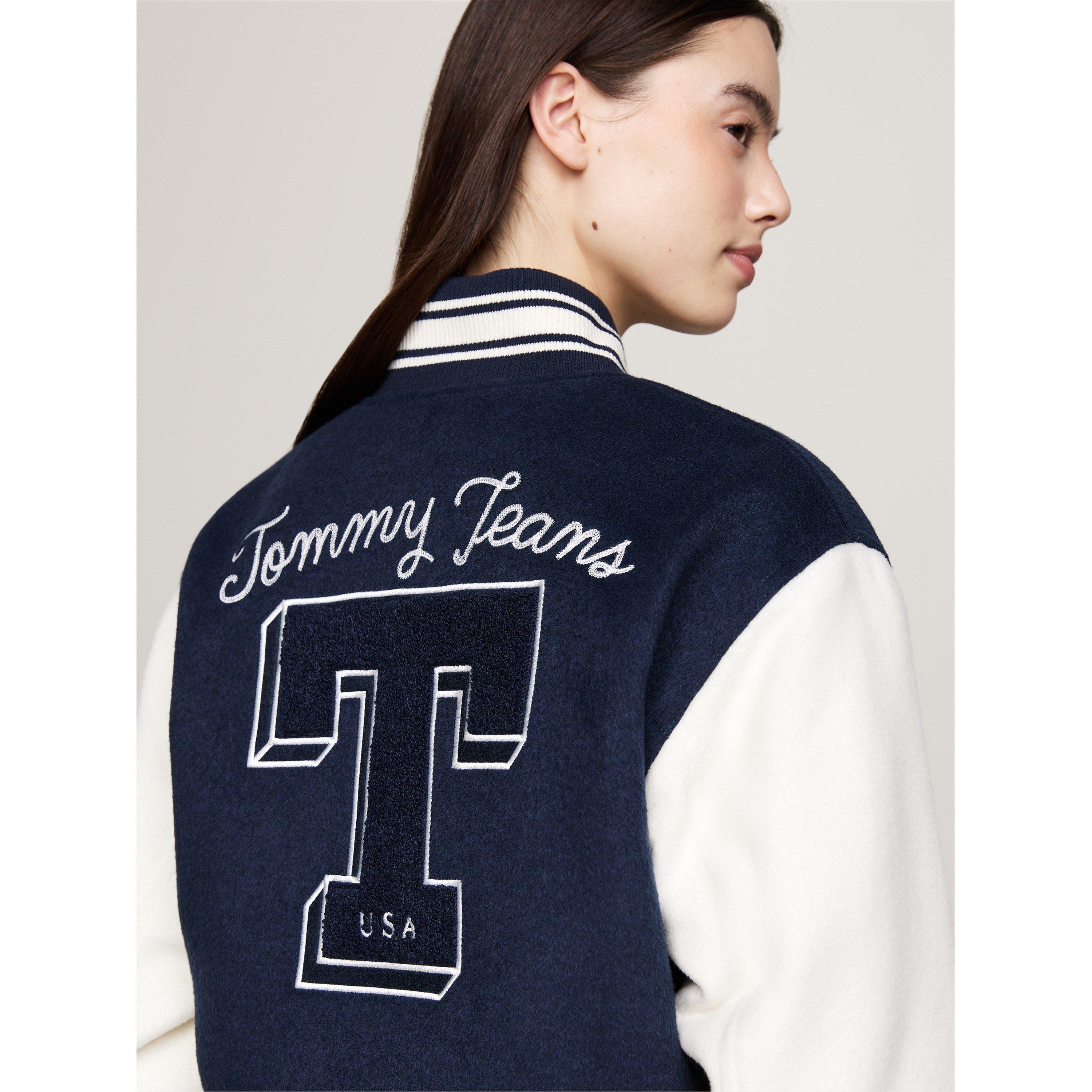 Donkerblauw - Tommy Jeans - Women's Letterman Wool Long Sleeve Varsity Jacket - 2