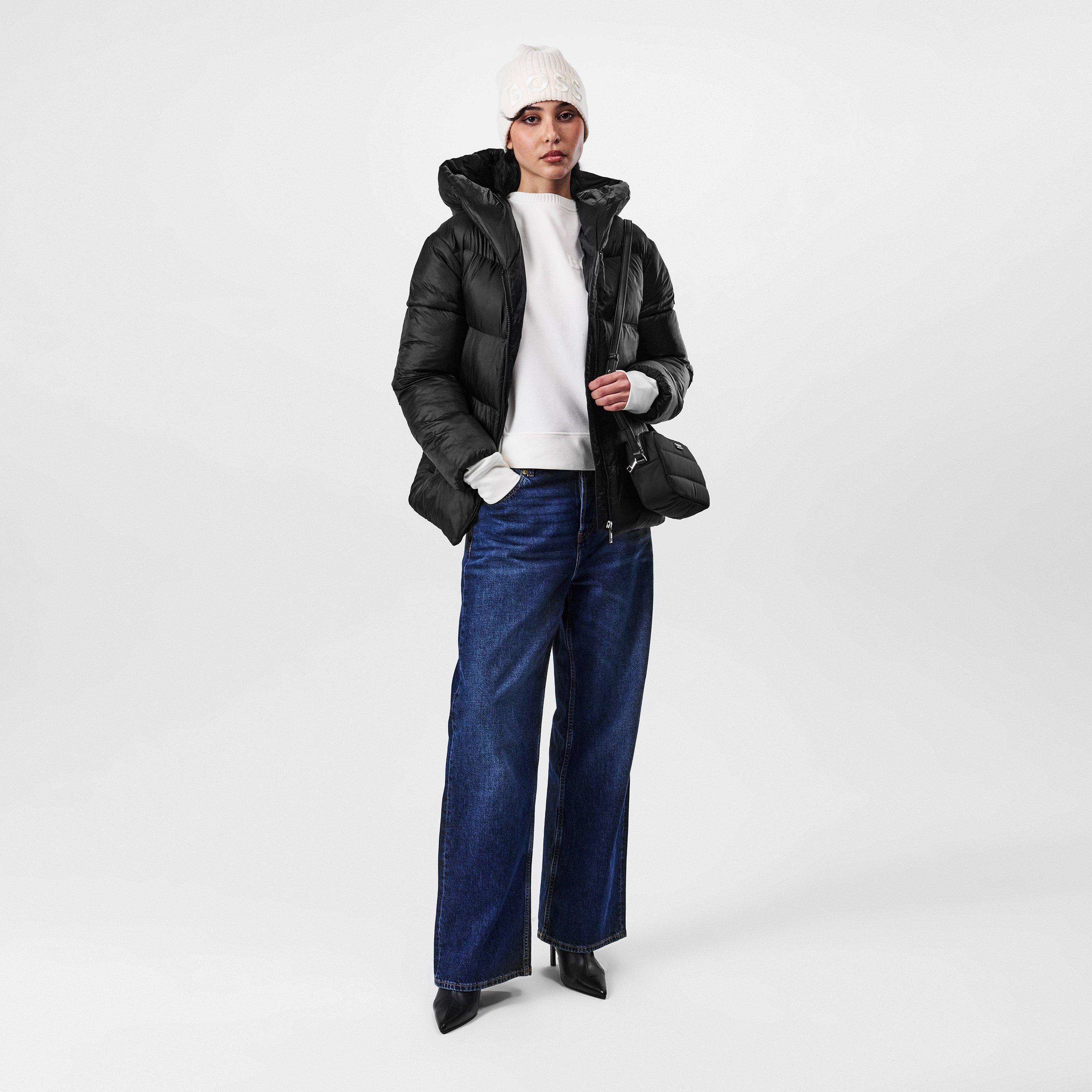 Black - Boss - Women's Peruni Puffer Jacket, Sleek Design - 4