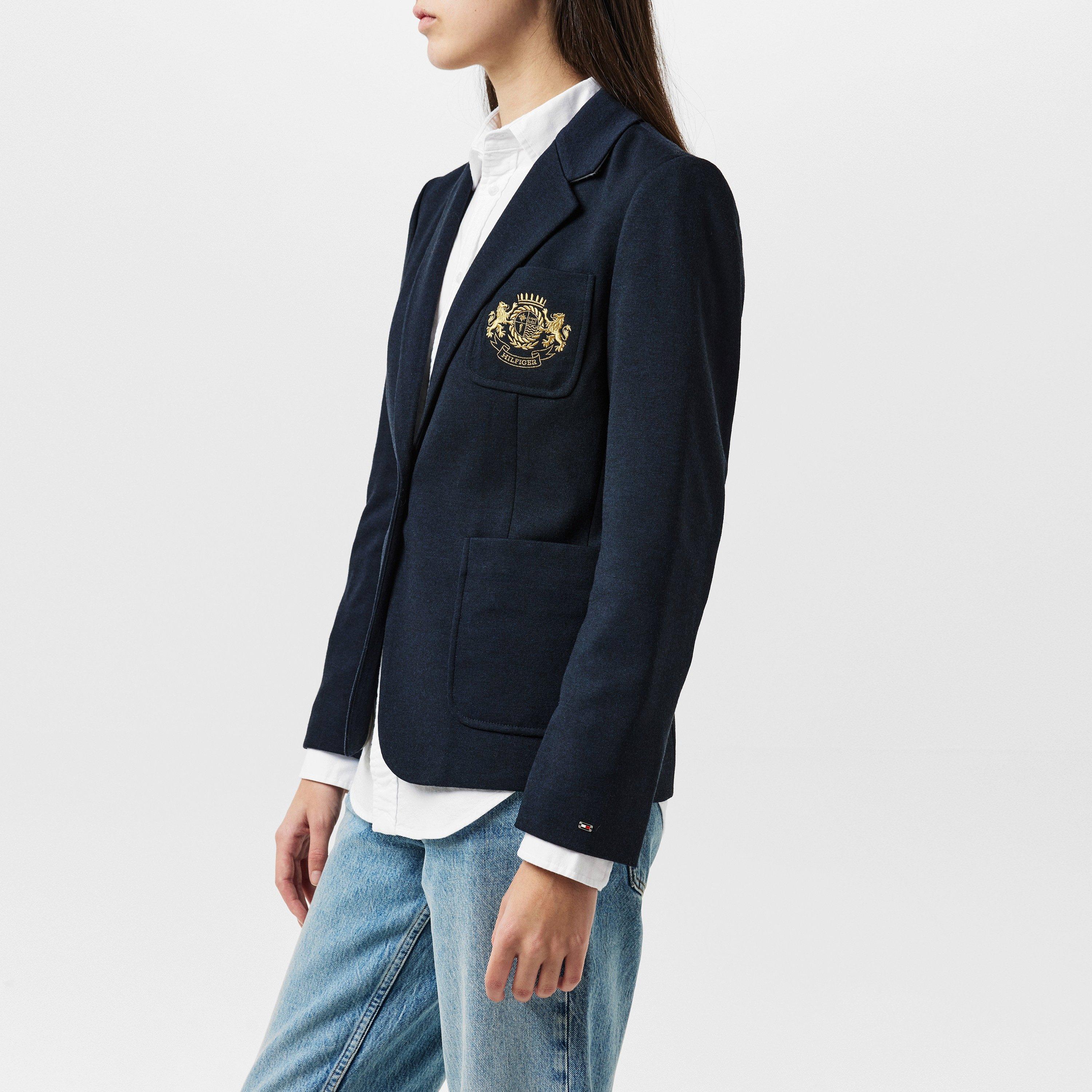 Desert Sky - Tommy Hilfiger - Women's Pocket Embroidery Long Sleeve Slim Fit Blazer - 2