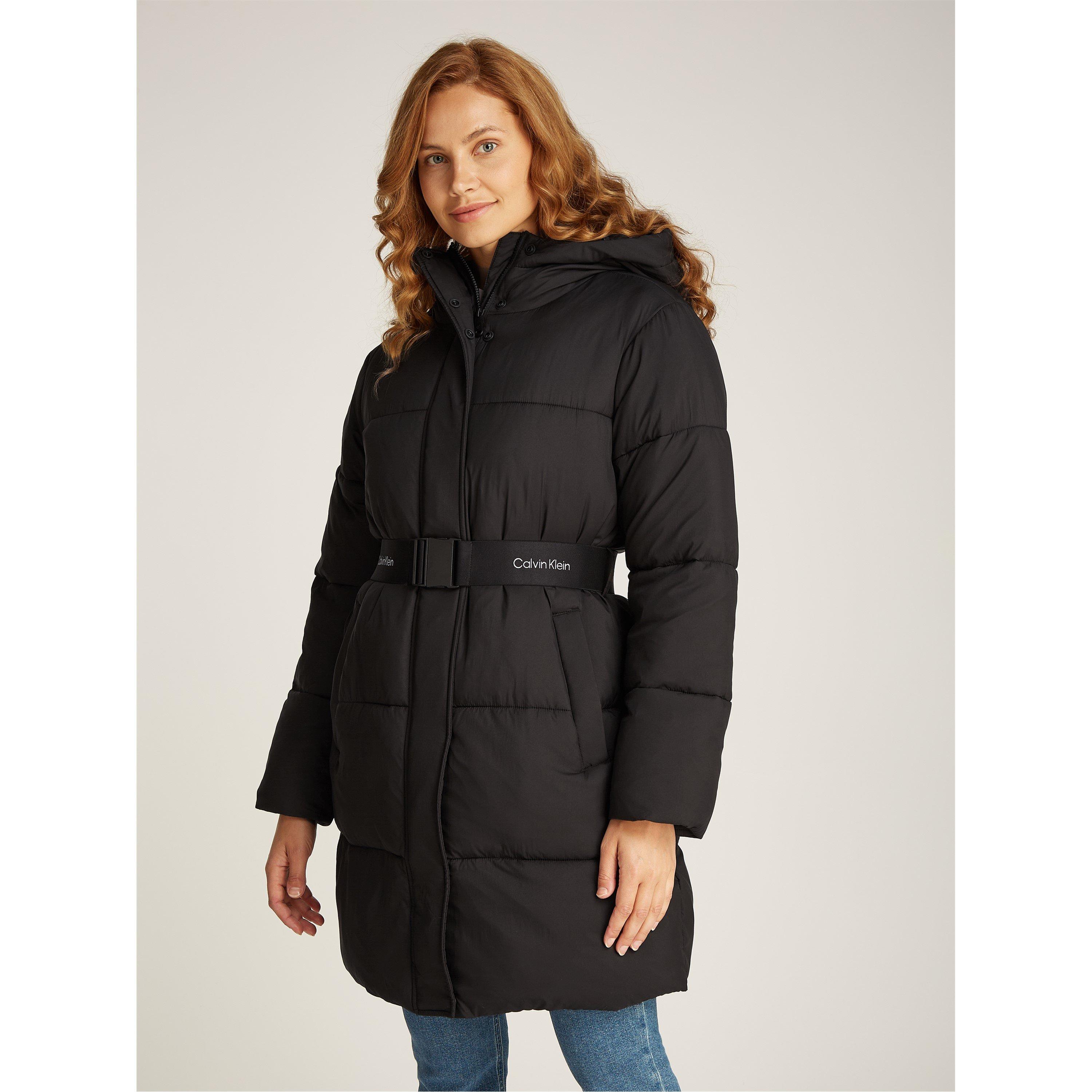 Ck Black - Calvin Klein Jeans - Women's Logo Belt Insulated Short Puffer Jacket - 1